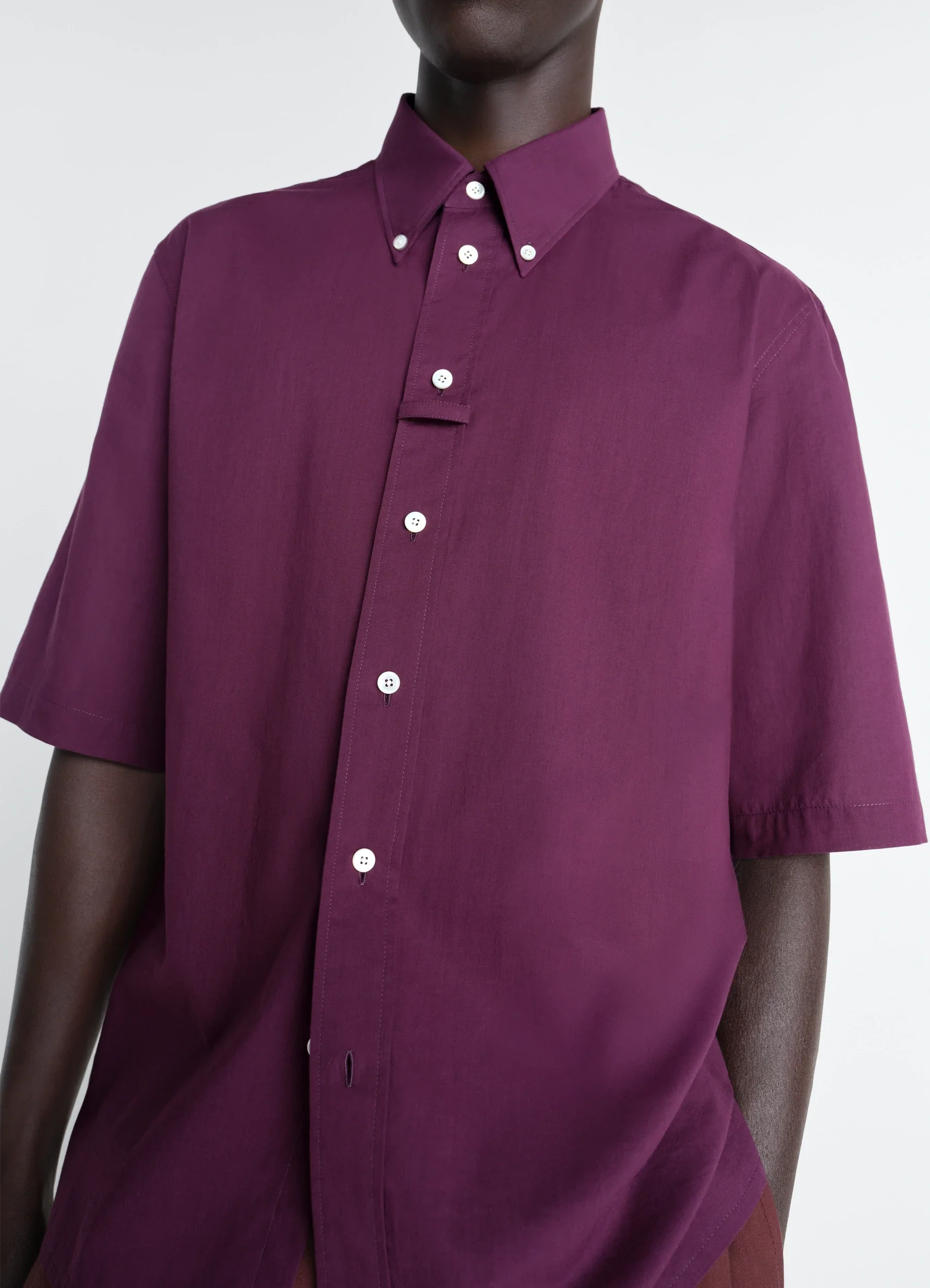 SHORT SLEEVE SHIRT IN WASHED COTTON MUSLIN - Image 3