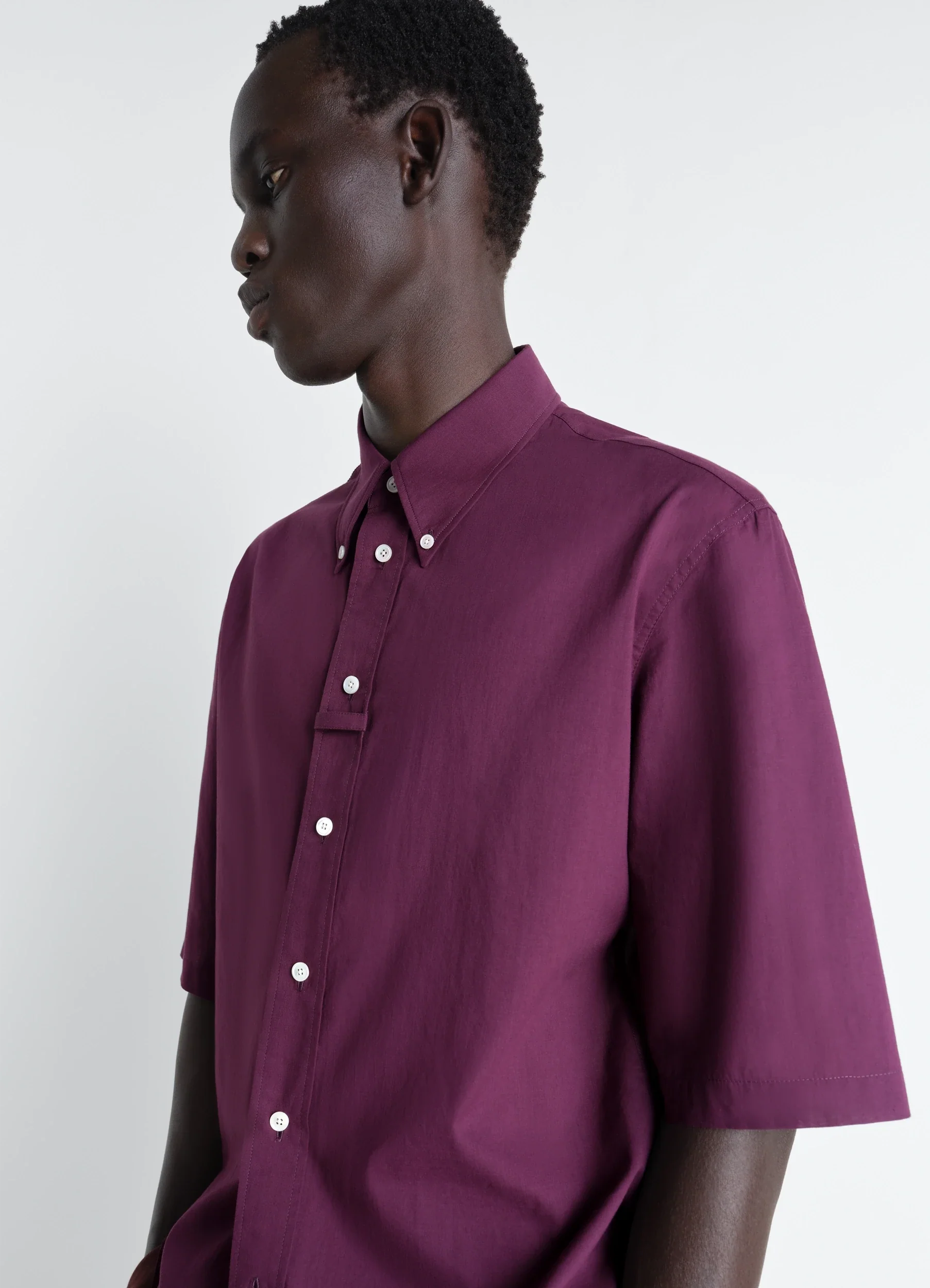 SHORT SLEEVE SHIRT IN WASHED COTTON MUSLIN - Image 4