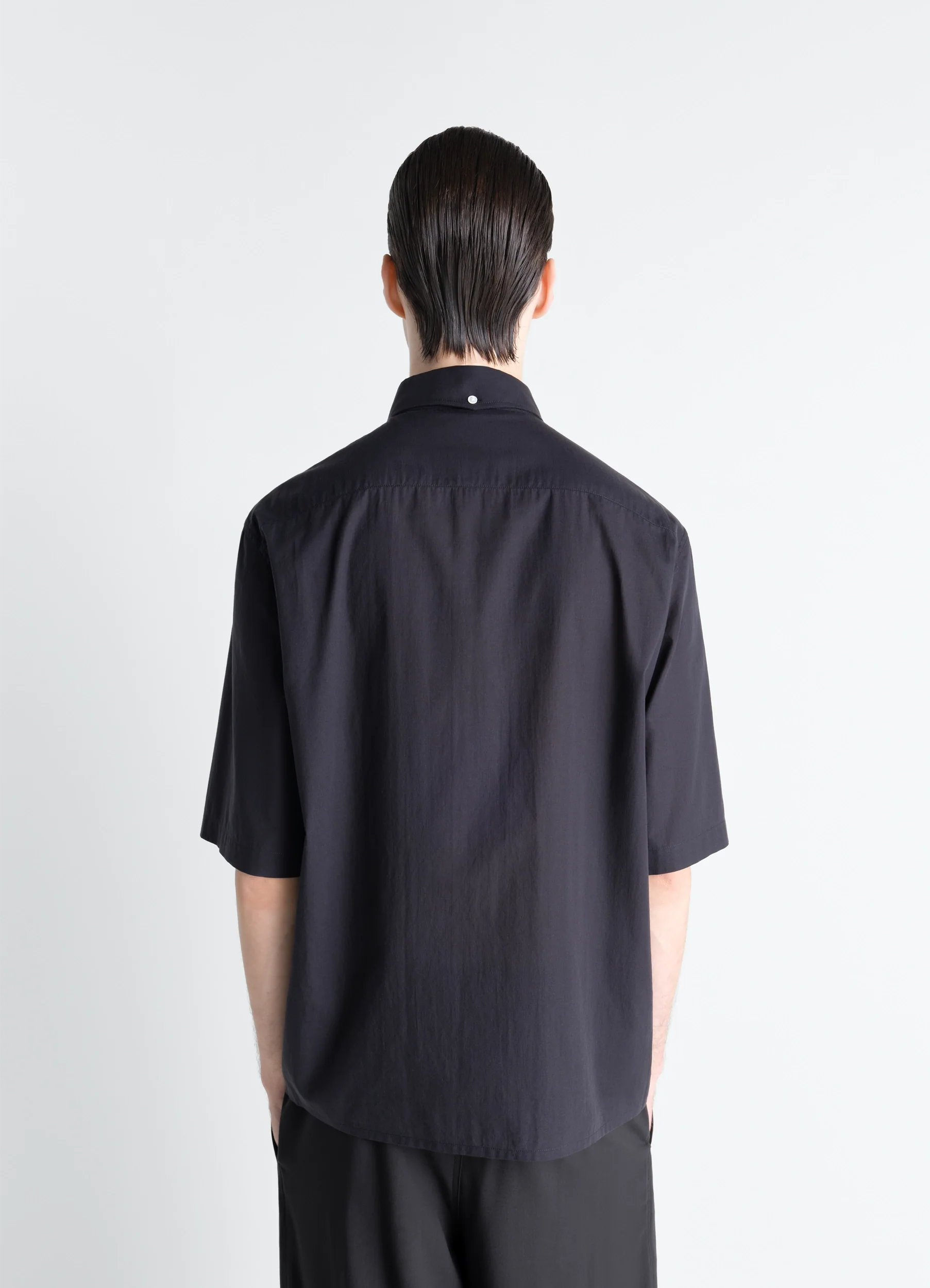 SHORT SLEEVE SHIRT IN WASHED COTTON MUSLIN - Image 4