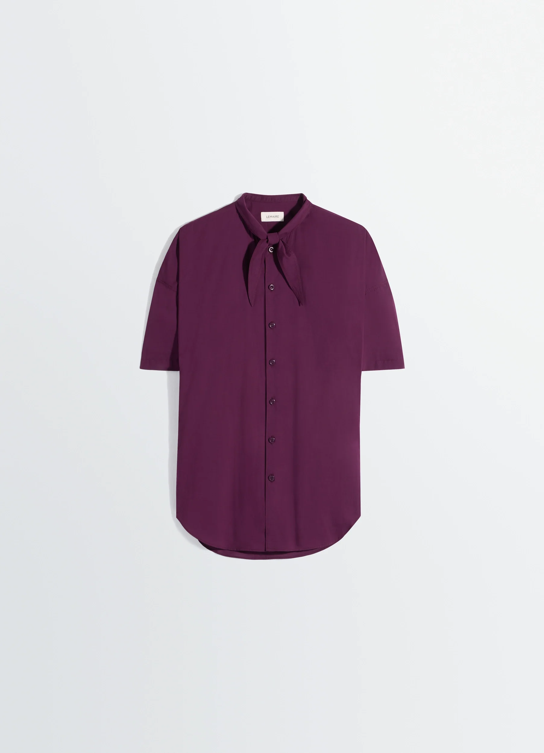 SHORT SLEEVE SHIRT WITH FOULARD IN WASHED COTTON MUSLIN - Image 6