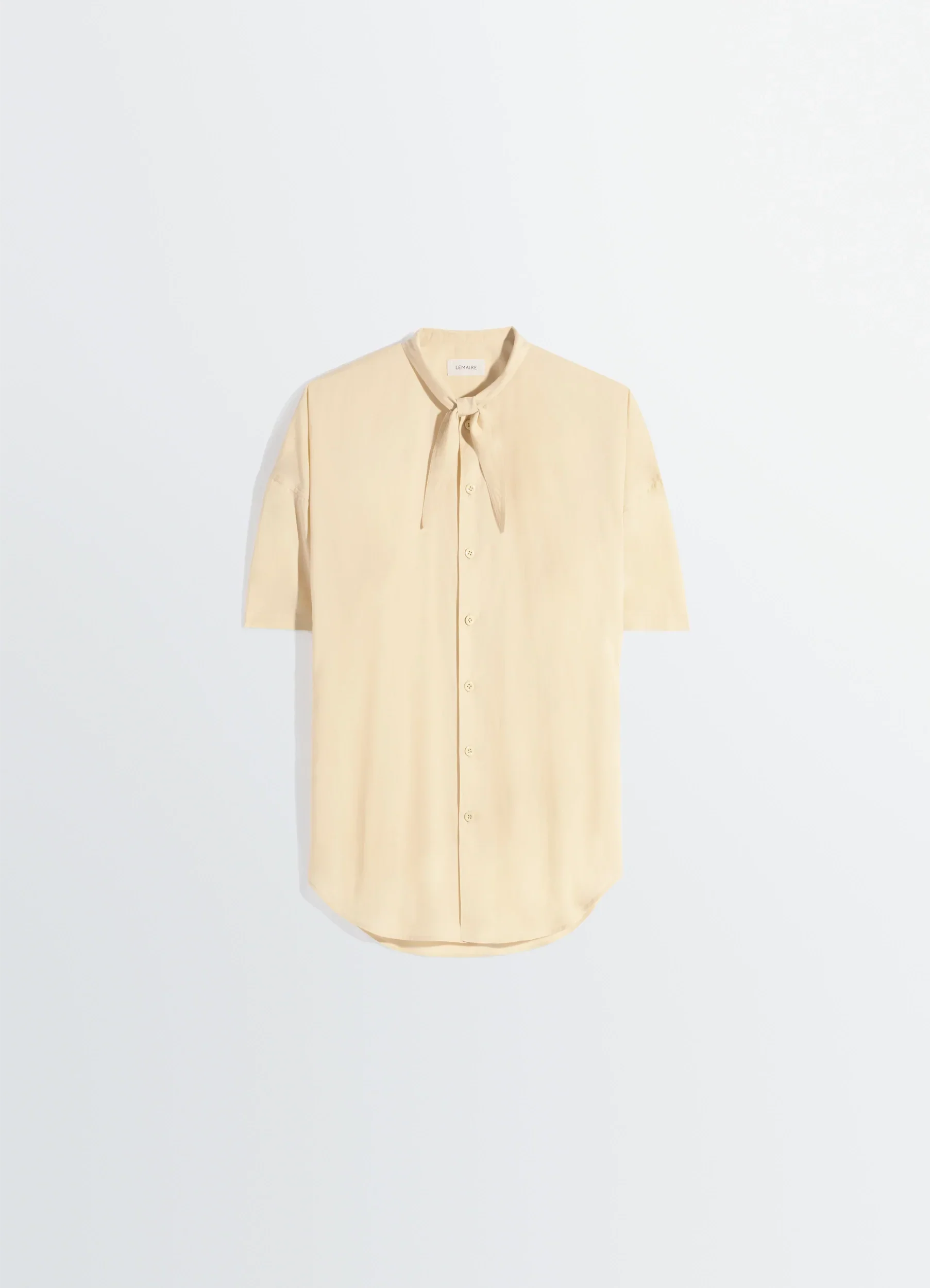 SHORT SLEEVE SHIRT WITH FOULARD IN WASHED COTTON MUSLIN - Image 5