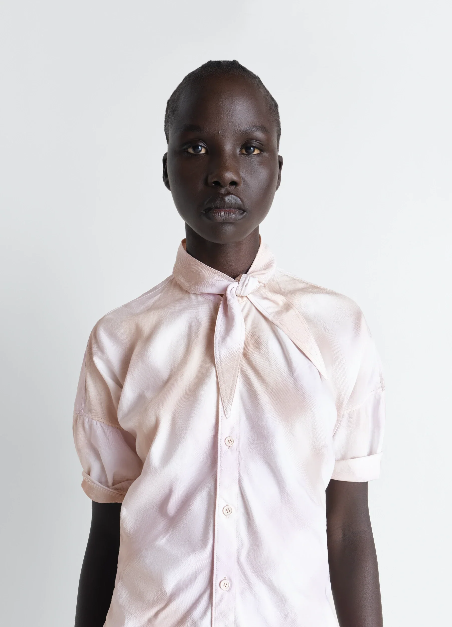 SHORT SLEEVE SHIRT WITH FOULARD IN VISCOSE COTTON - Image 3