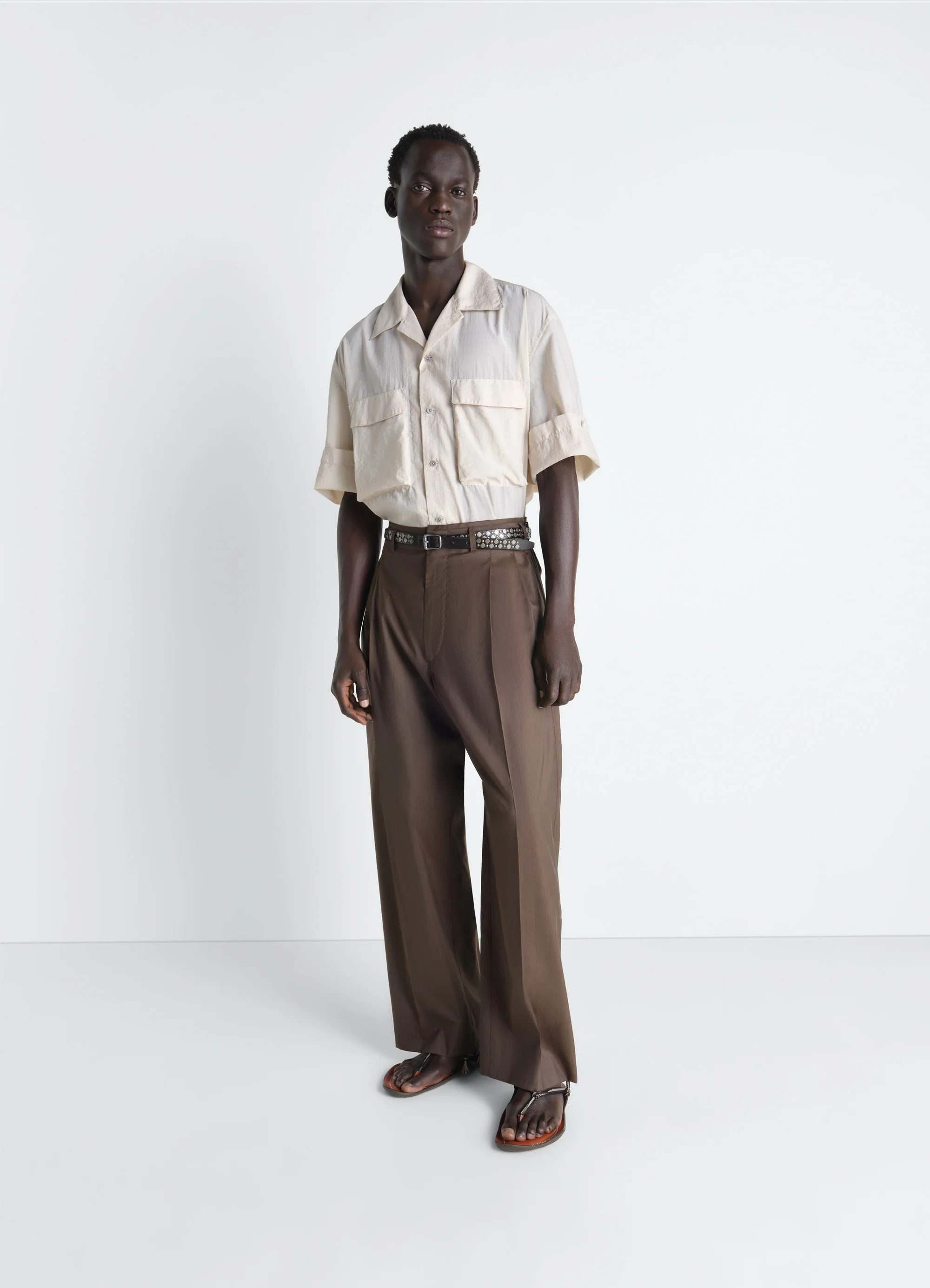 SHORT SLEEVE UTILITY SHIRT IN WASHED TECHNICAL COTTON - Image 2