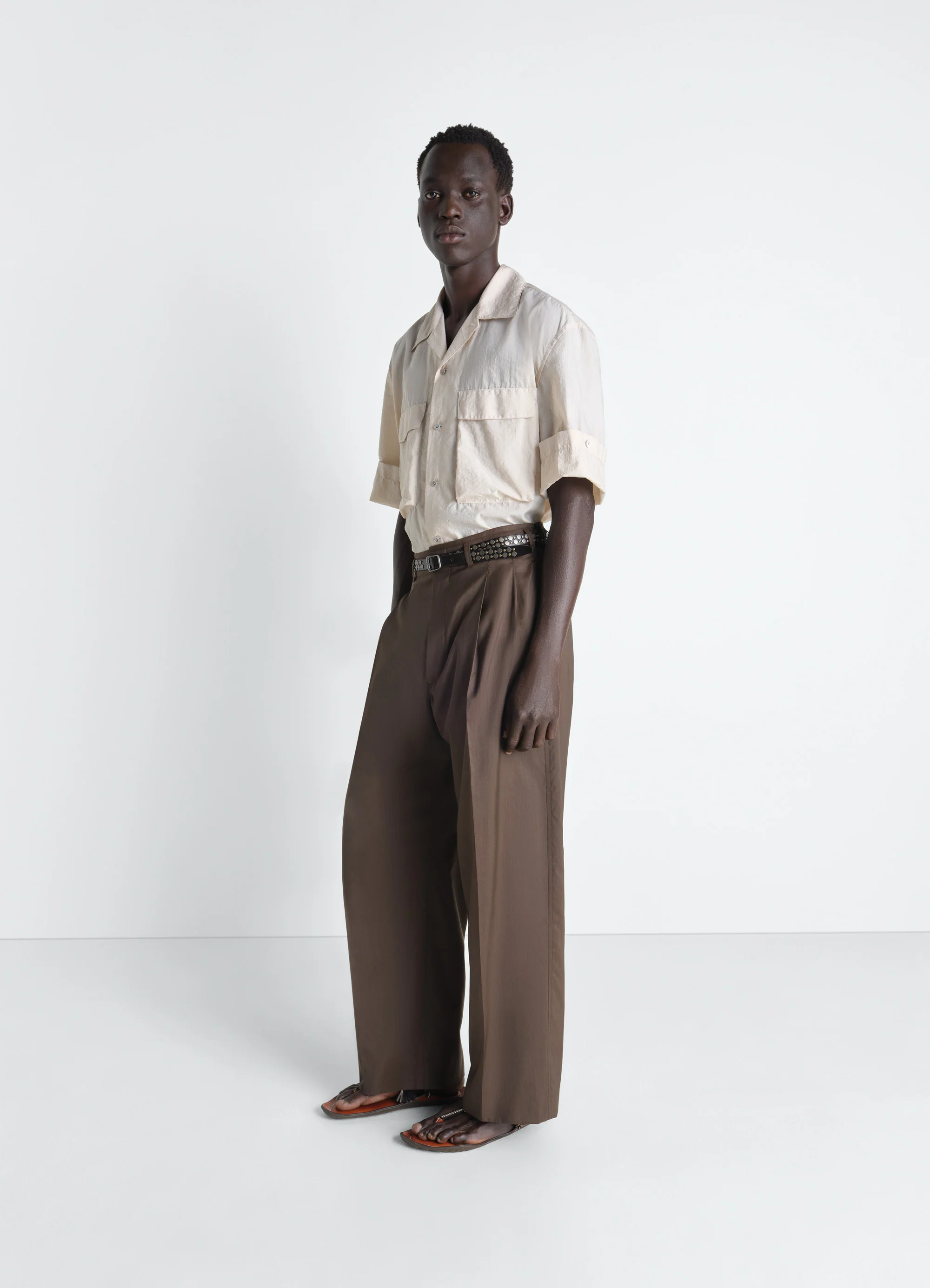 SHORT SLEEVE UTILITY SHIRT IN WASHED TECHNICAL COTTON - Image 4