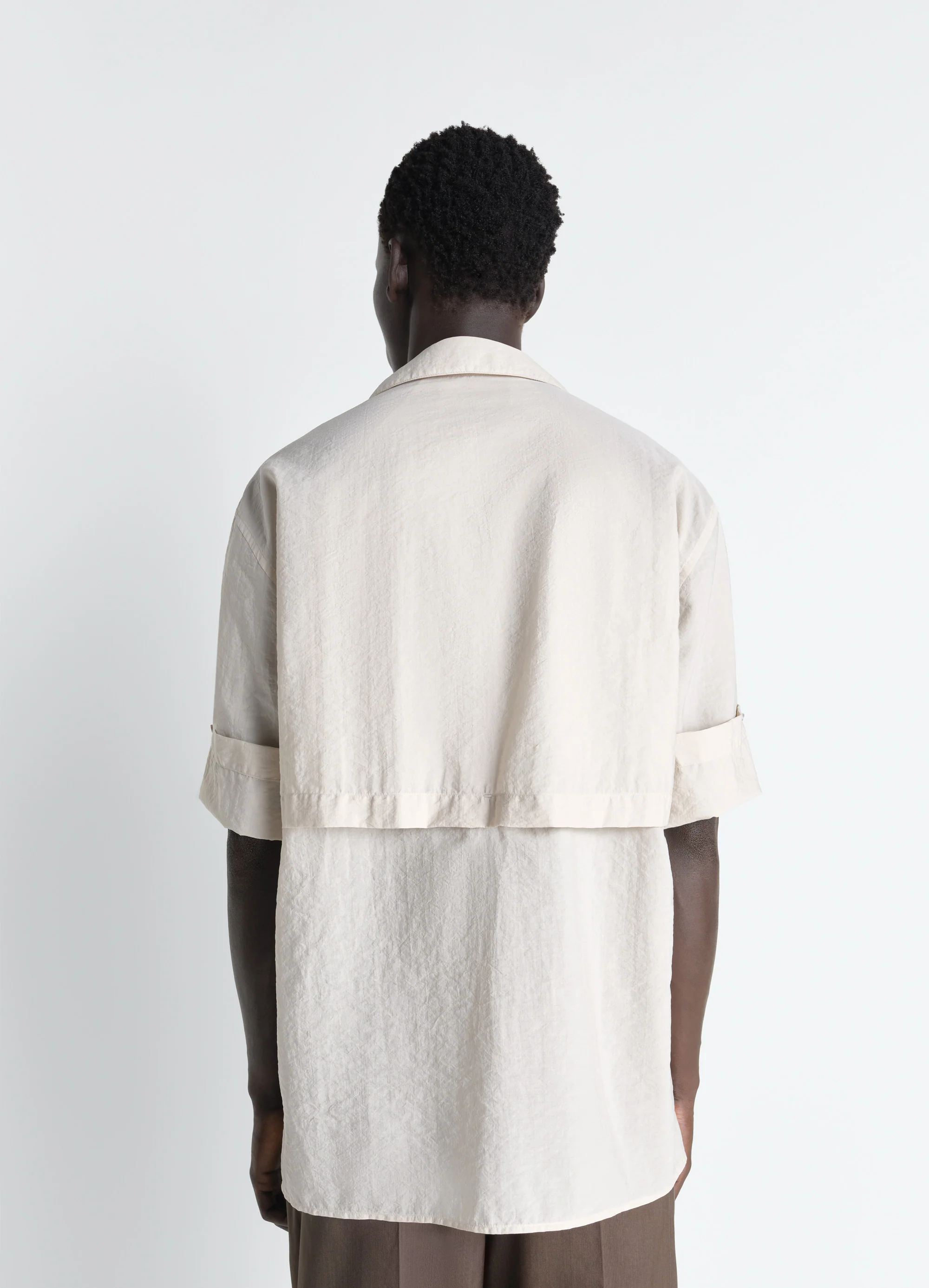 SHORT SLEEVE UTILITY SHIRT IN WASHED TECHNICAL COTTON - Image 5