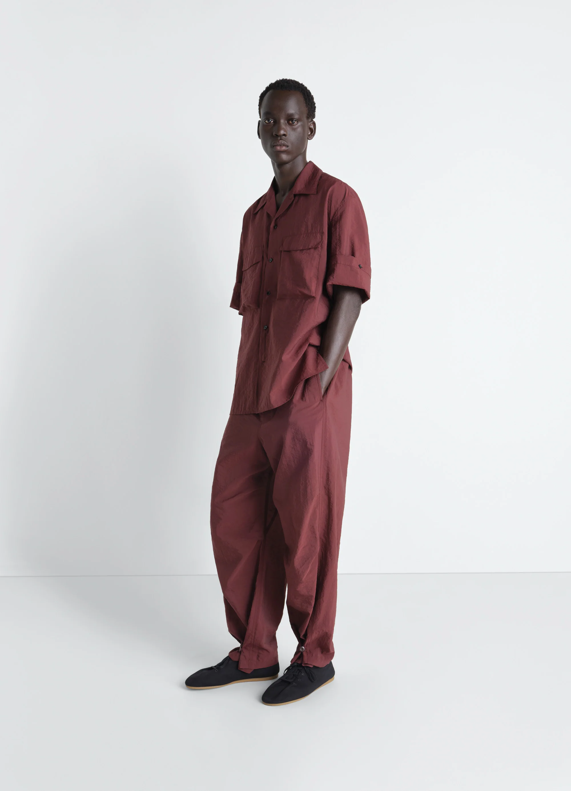 SHORT SLEEVE UTILITY SHIRT IN WASHED TECHNICAL COTTON - Image 2