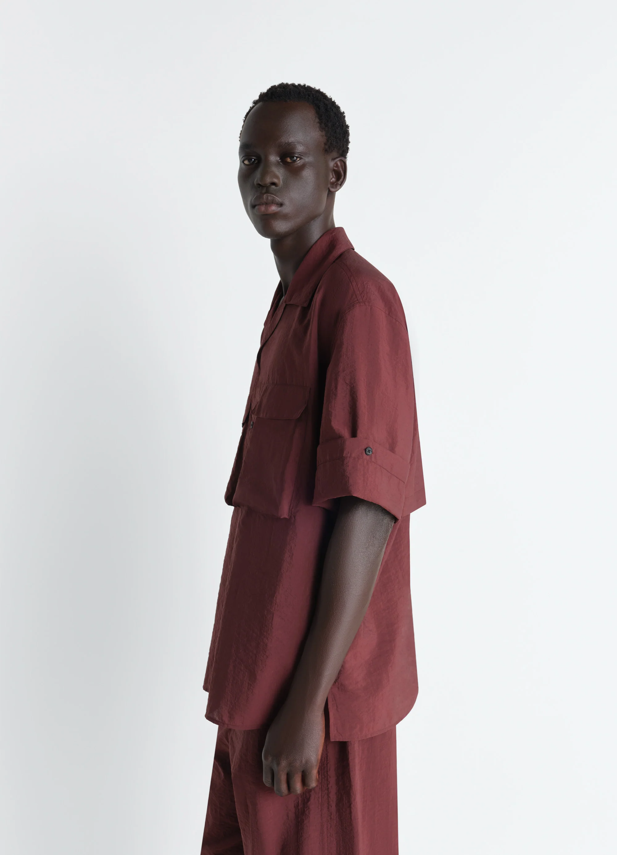 SHORT SLEEVE UTILITY SHIRT IN WASHED TECHNICAL COTTON - Image 3