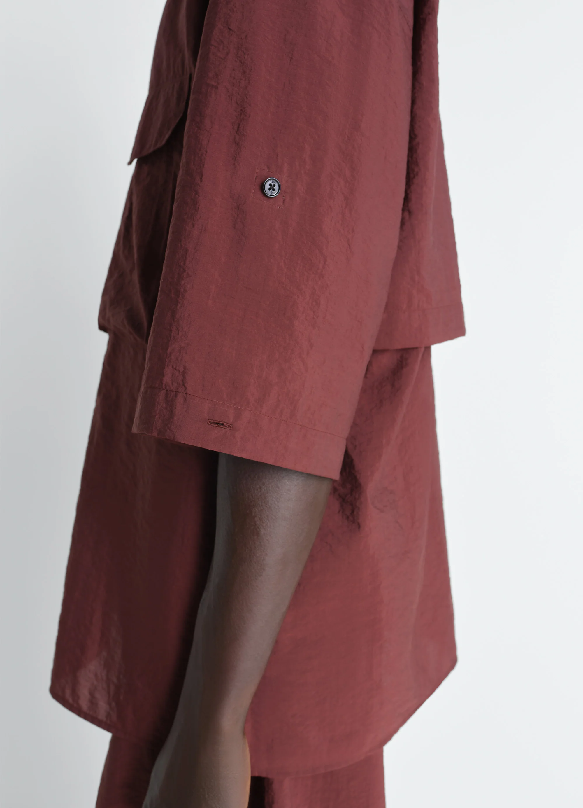 SHORT SLEEVE UTILITY SHIRT IN WASHED TECHNICAL COTTON - Image 4
