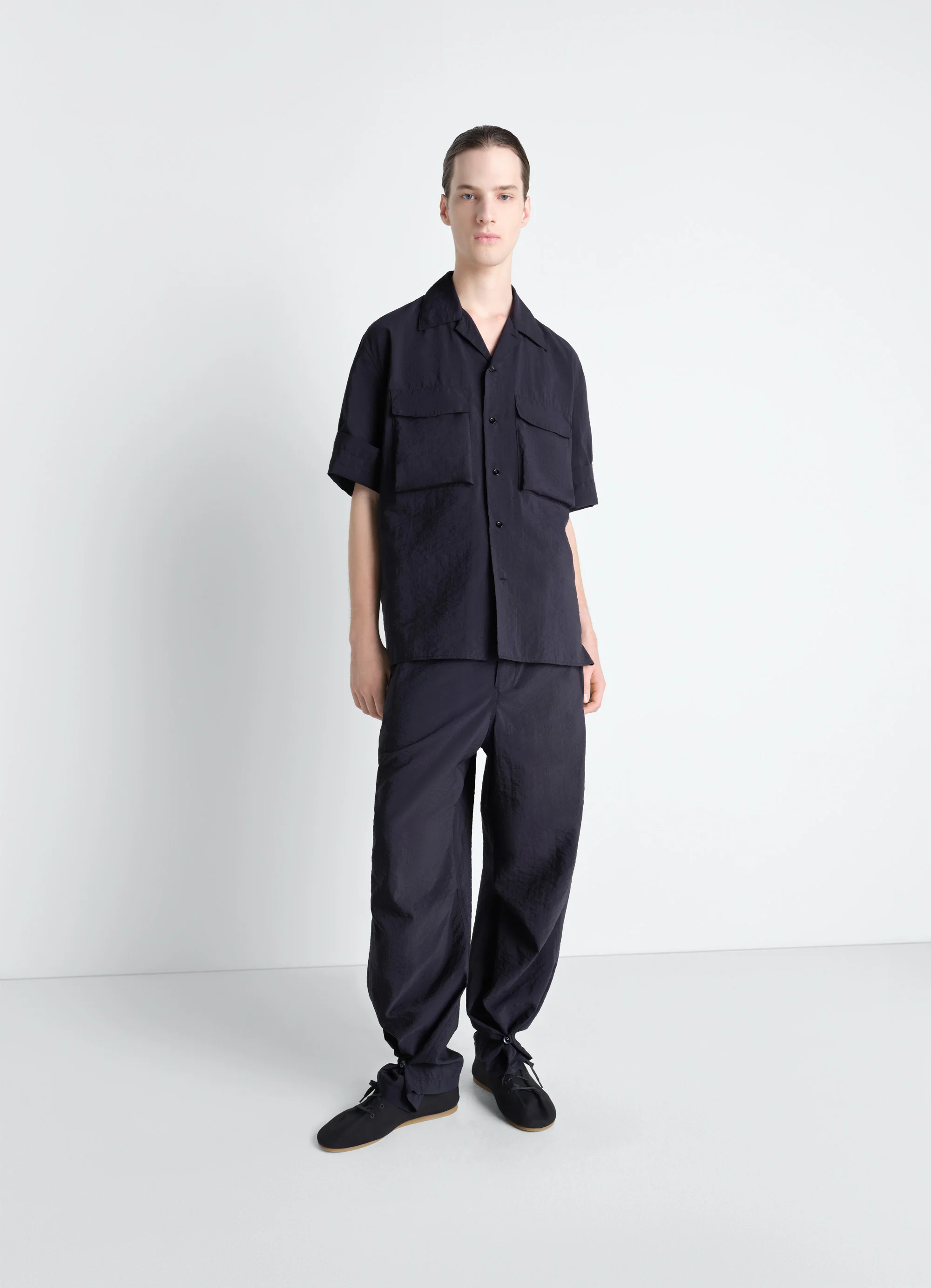 SHORT SLEEVE UTILITY SHIRT IN WASHED TECHNICAL COTTON - Image 2
