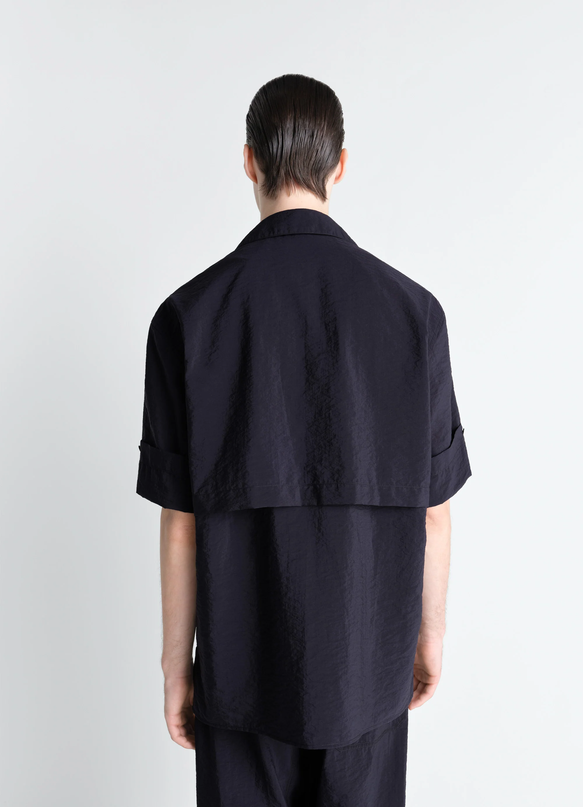 SHORT SLEEVE UTILITY SHIRT IN WASHED TECHNICAL COTTON - Image 4
