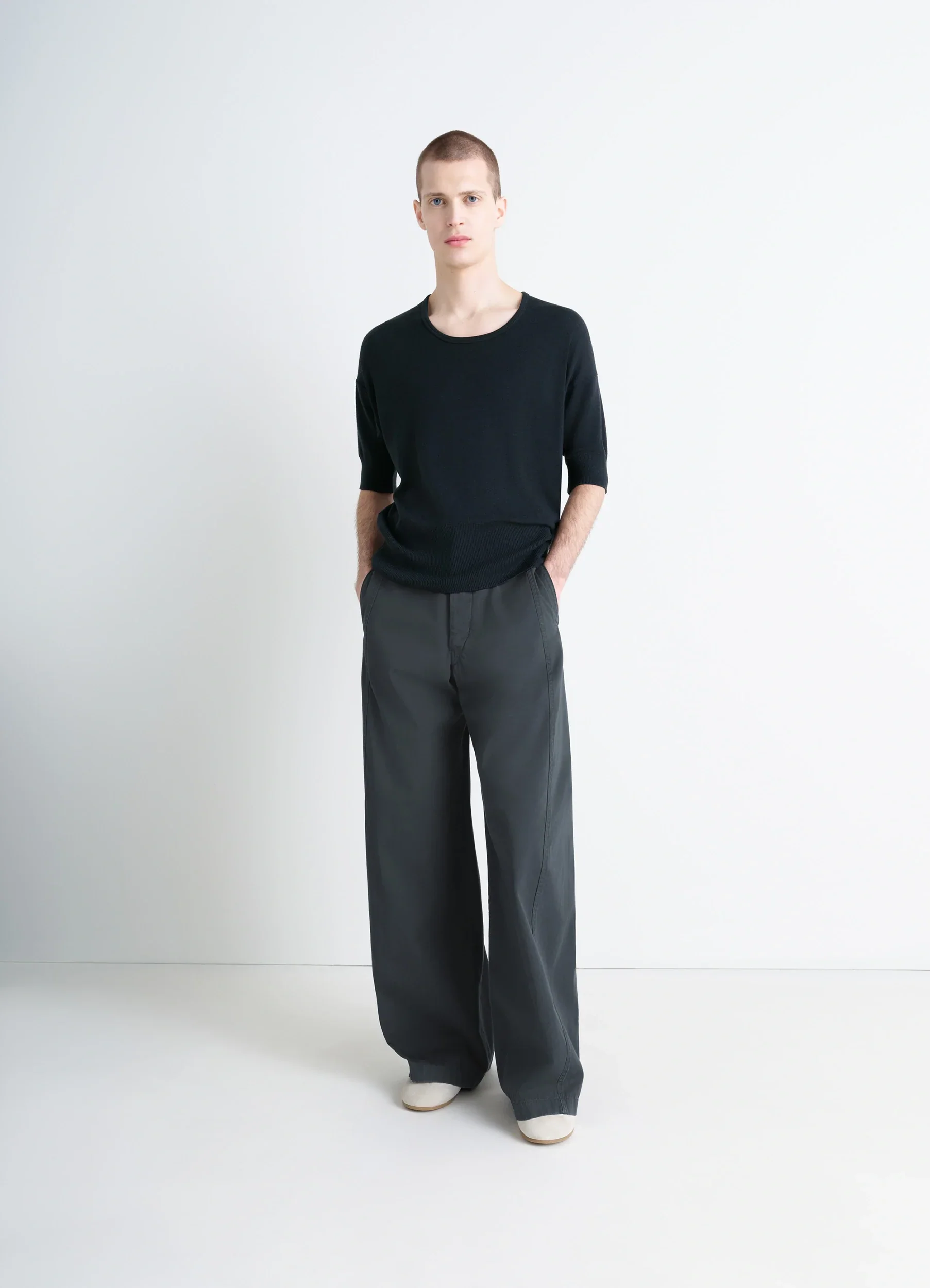 SHORT SLEEVES TOP IN FINE WOOL - Image 2