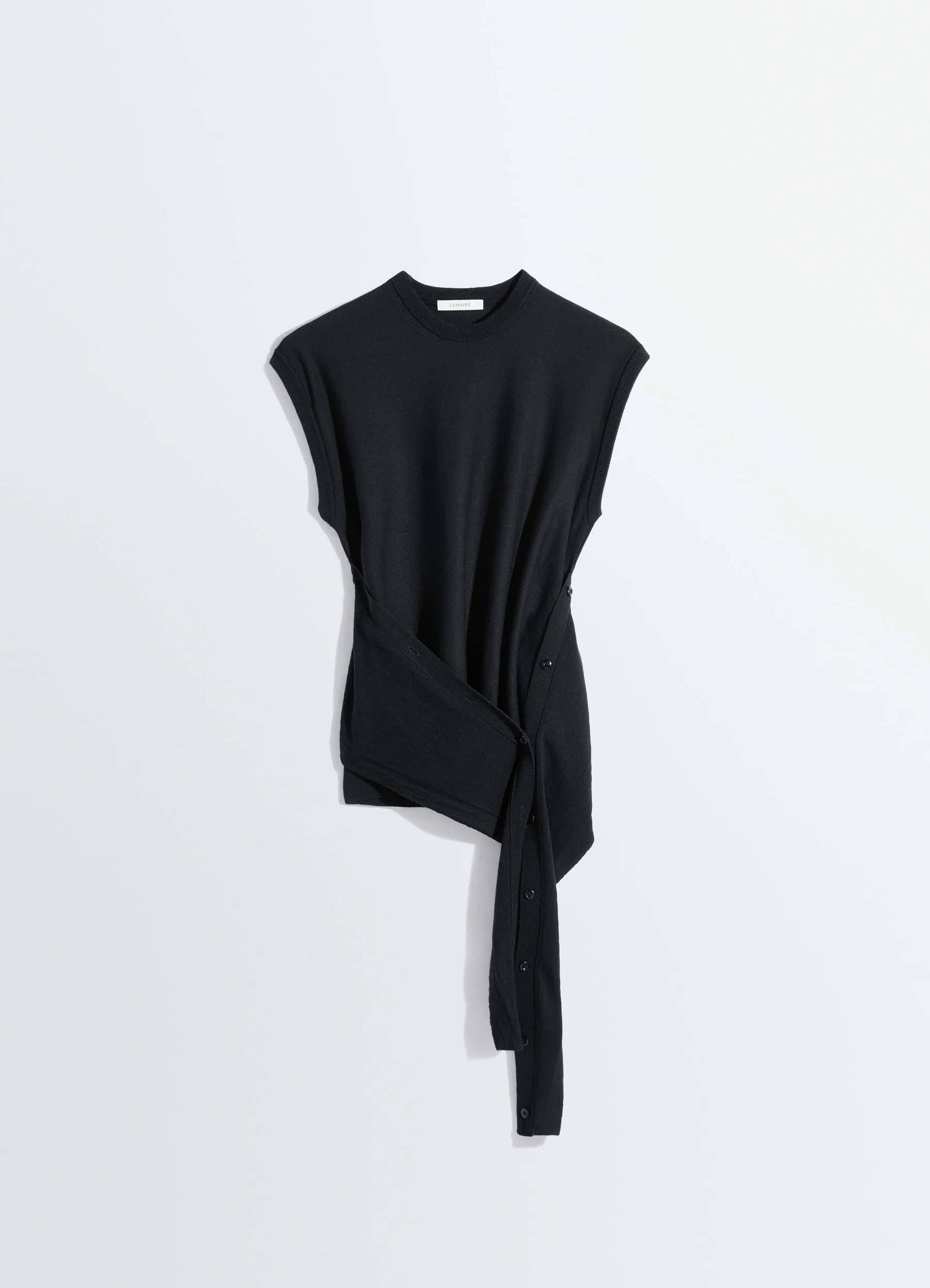 SLEEVELESS BUTTONED TOP IN MERINO BLEND - Image 6