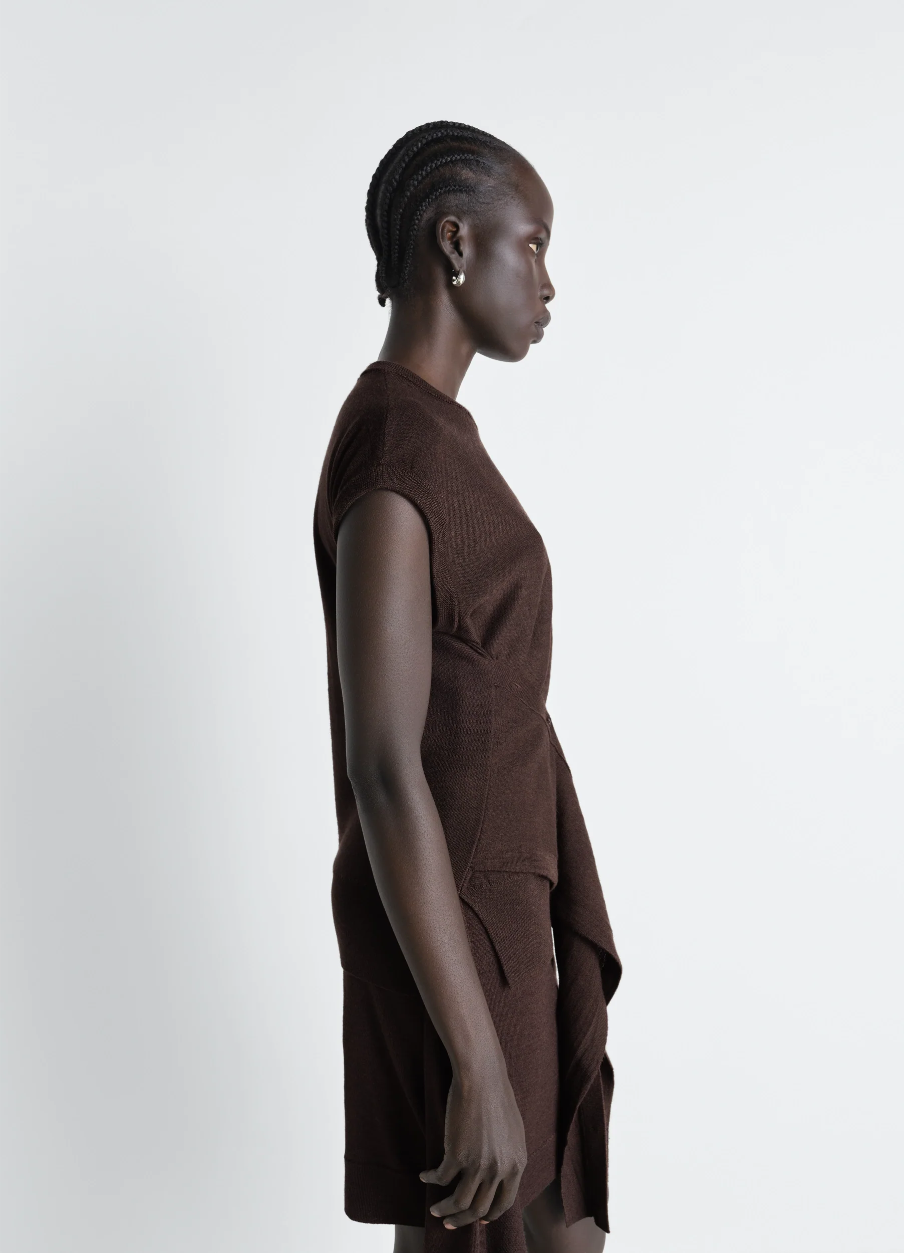 SLEEVELESS BUTTONED TOP IN MERINO BLEND - Image 3