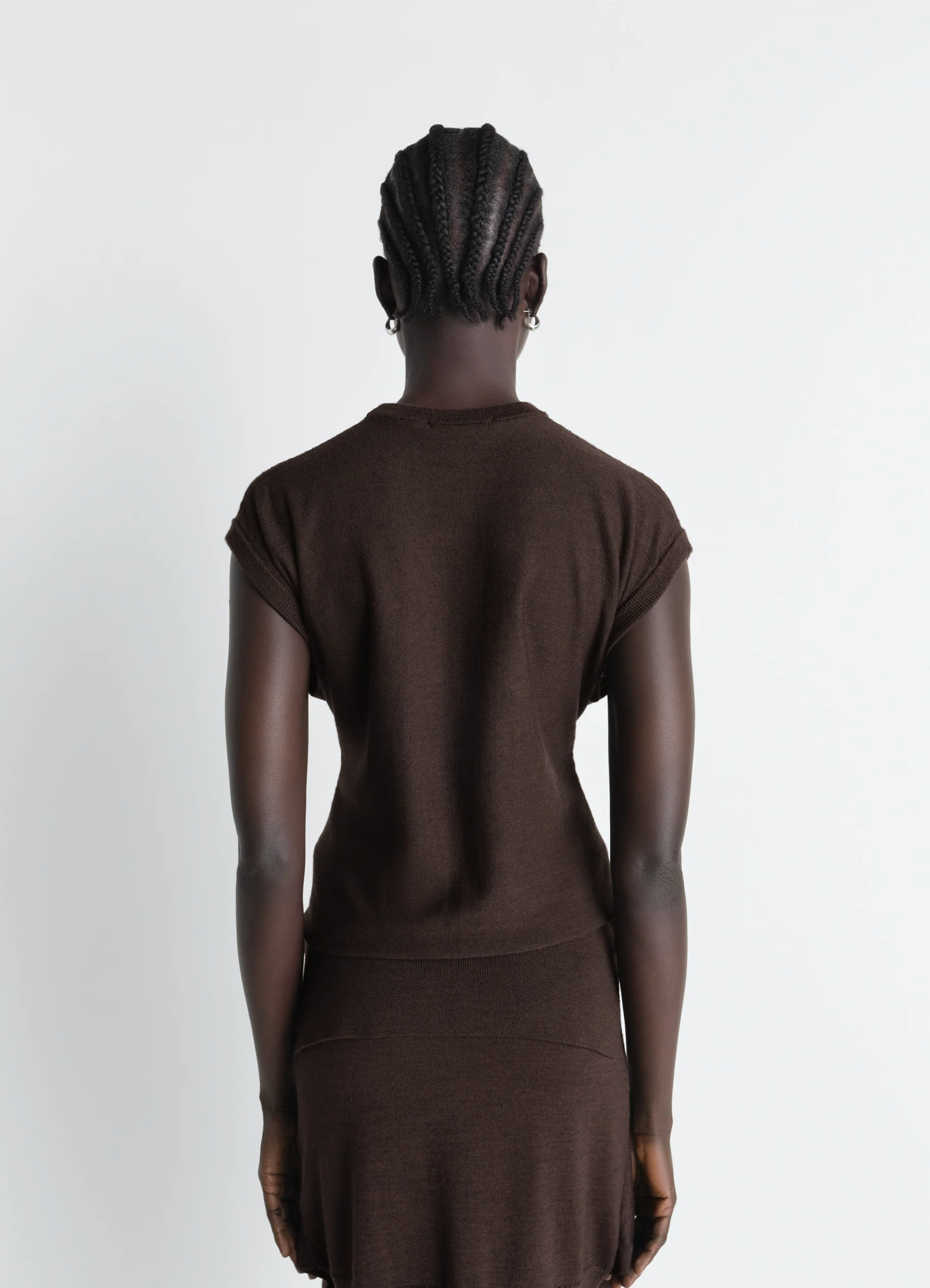 SLEEVELESS BUTTONED TOP IN MERINO BLEND - Image 4