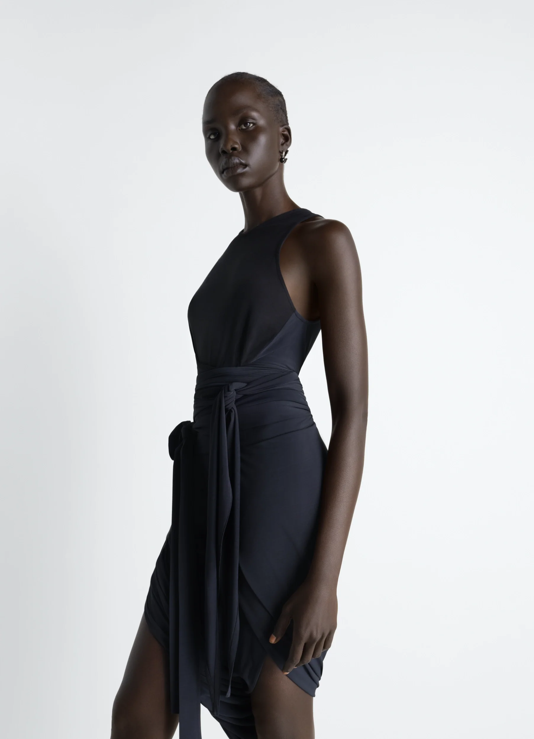 SLEEVELESS WRAP TOP IN VISCOSE CREPE JERSEY - Image 4