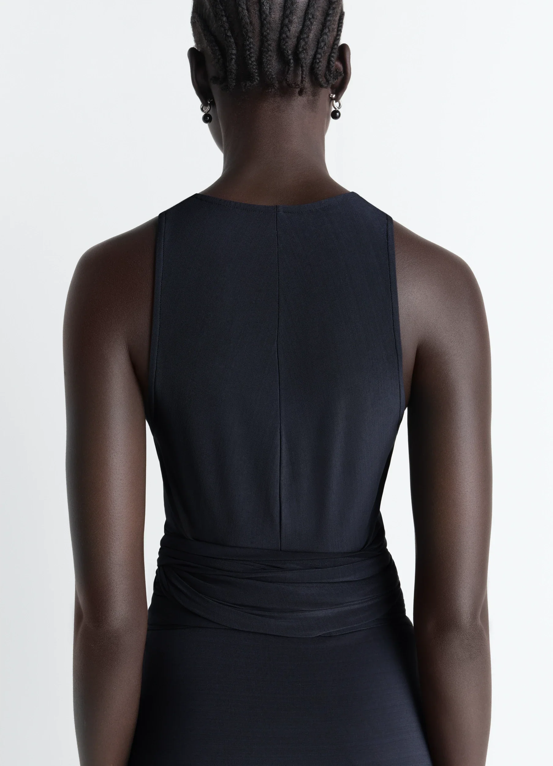 SLEEVELESS WRAP TOP IN VISCOSE CREPE JERSEY - Image 5