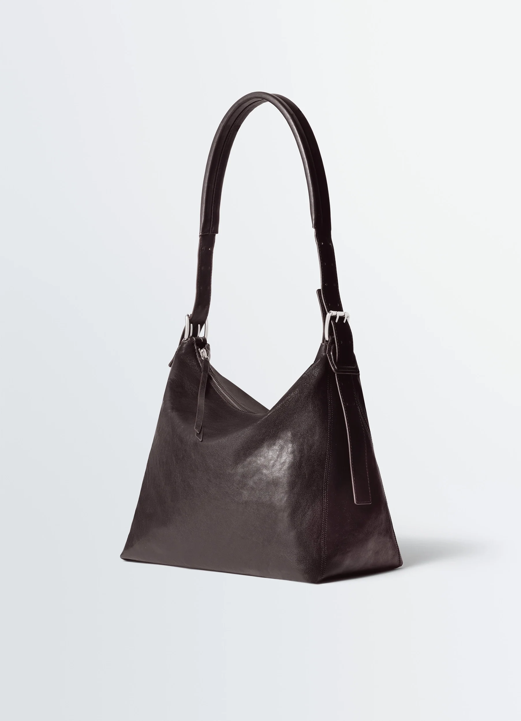SMALL BELTED HOBO BAG IN LEATHER - Image 3