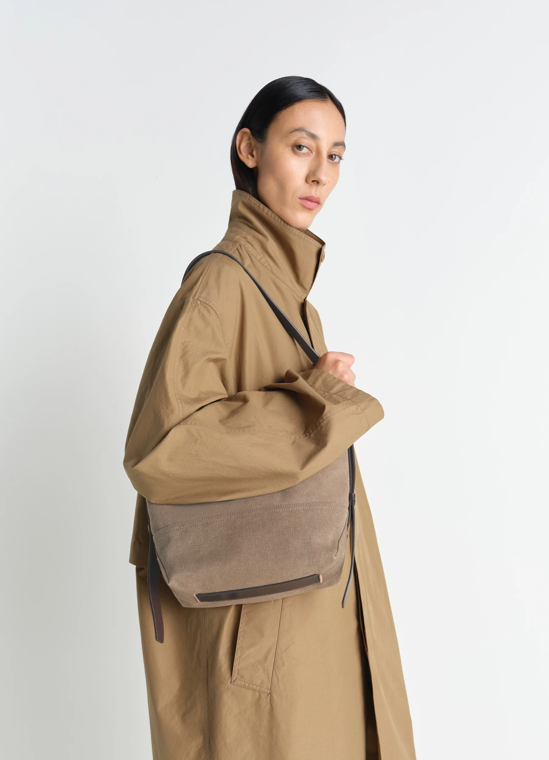 SMALL BELTED TOTE BAG IN COTTON CANVAS - Image 2