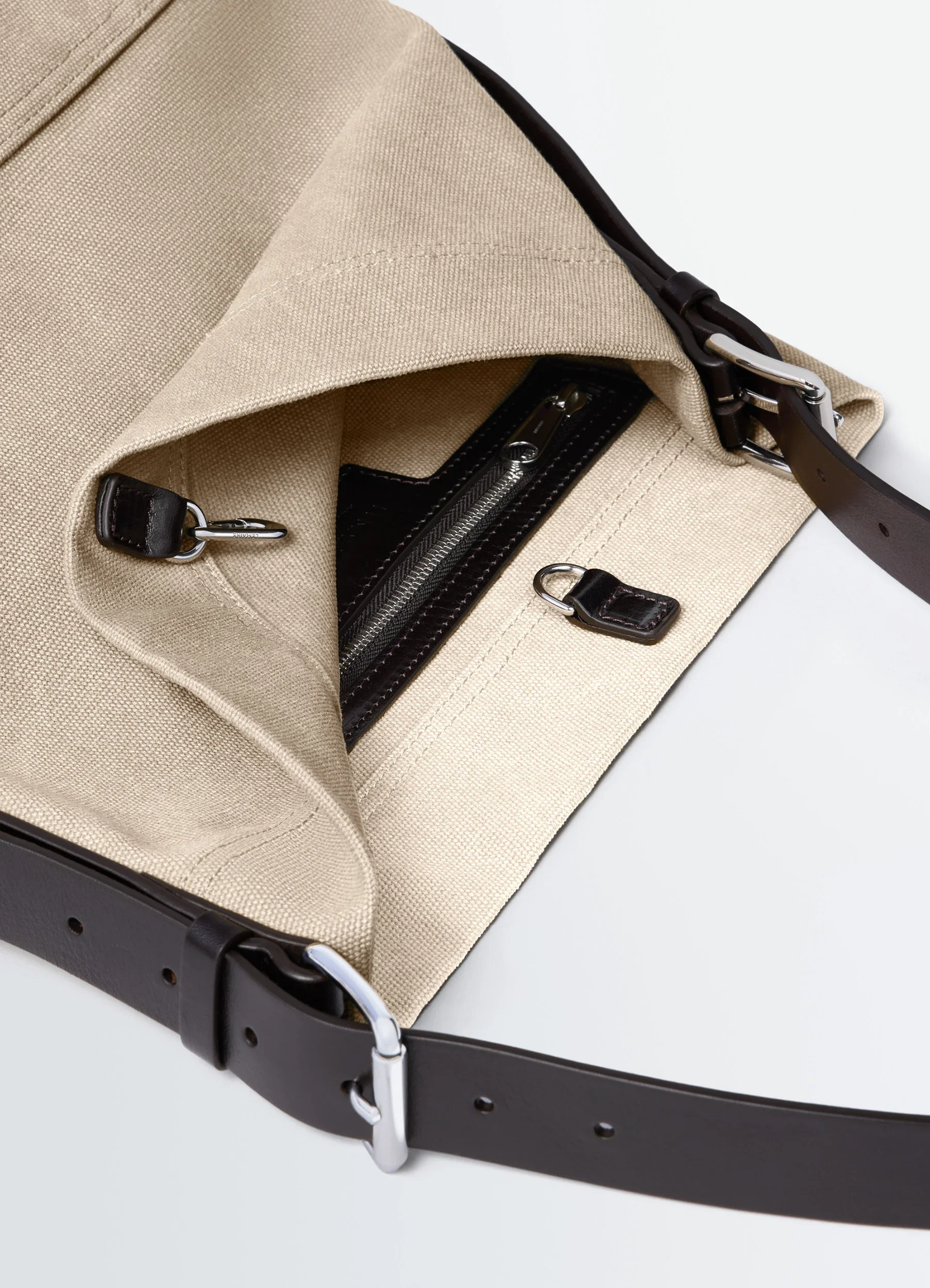SMALL BELTED TOTE BAG IN COTTON CANVAS - Image 4