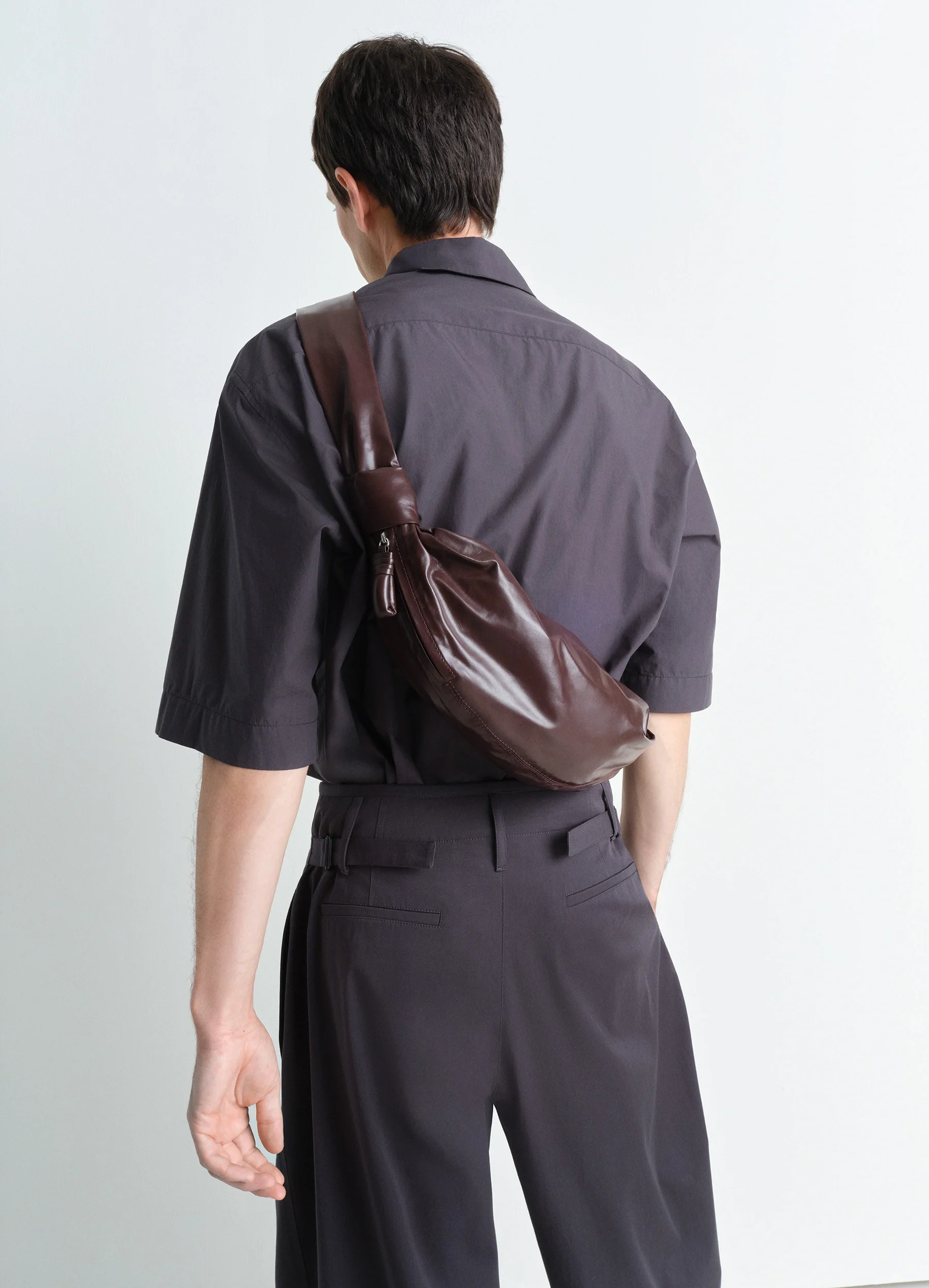 SMALL SOFT CROISSANT BAG IN PAPER LEATHER - Image 2