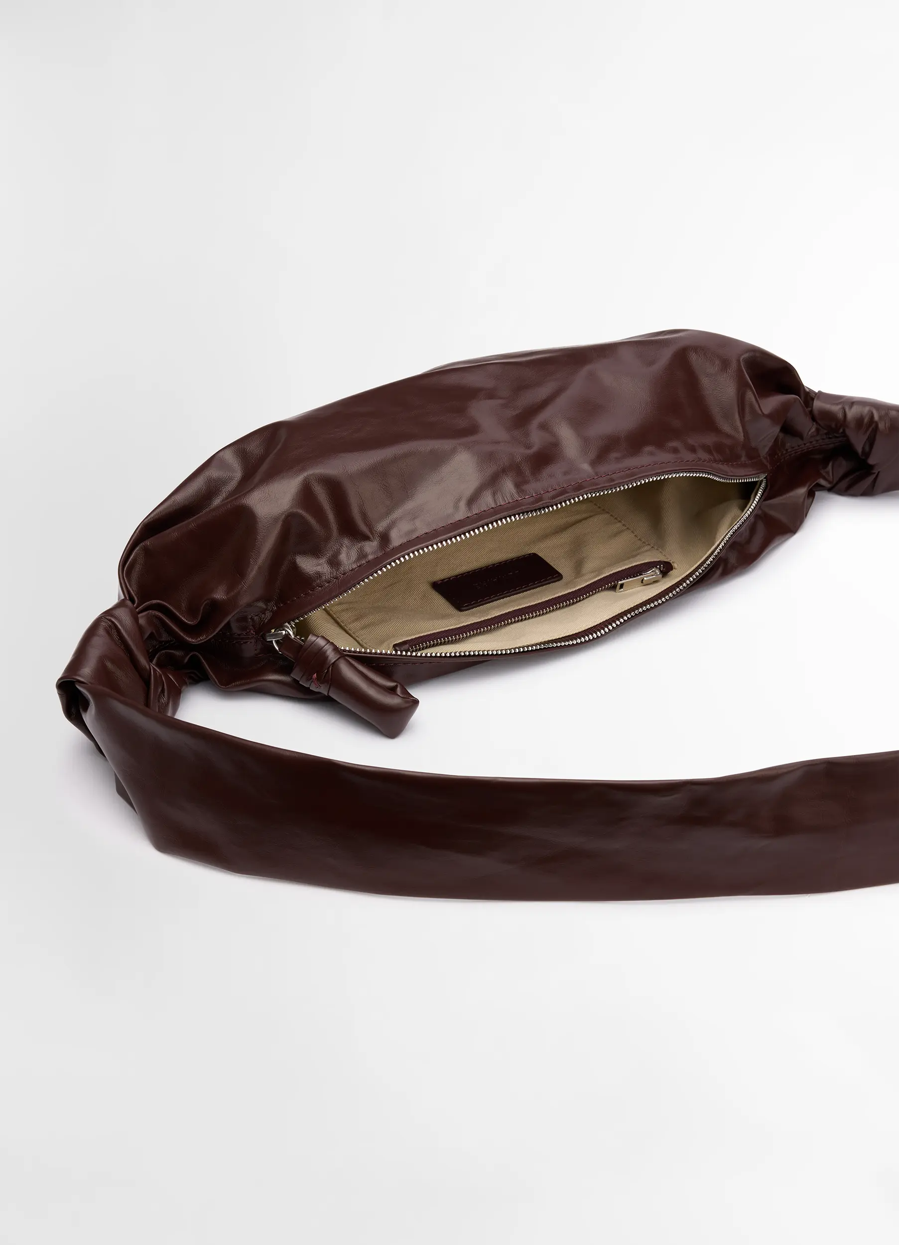 SMALL SOFT CROISSANT BAG IN PAPER LEATHER - Image 5