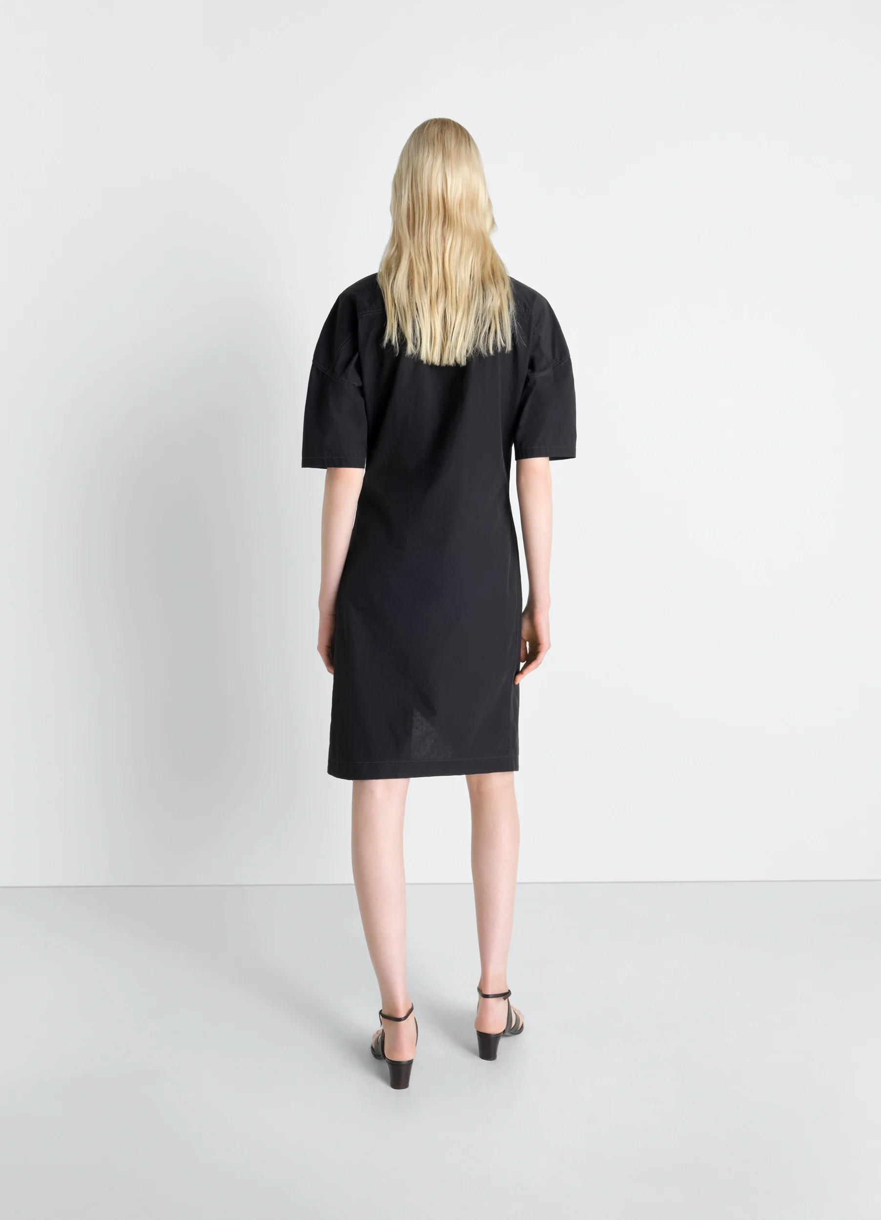 SOFT COLLAR DRESS IN CREPE COTTON - Image 5