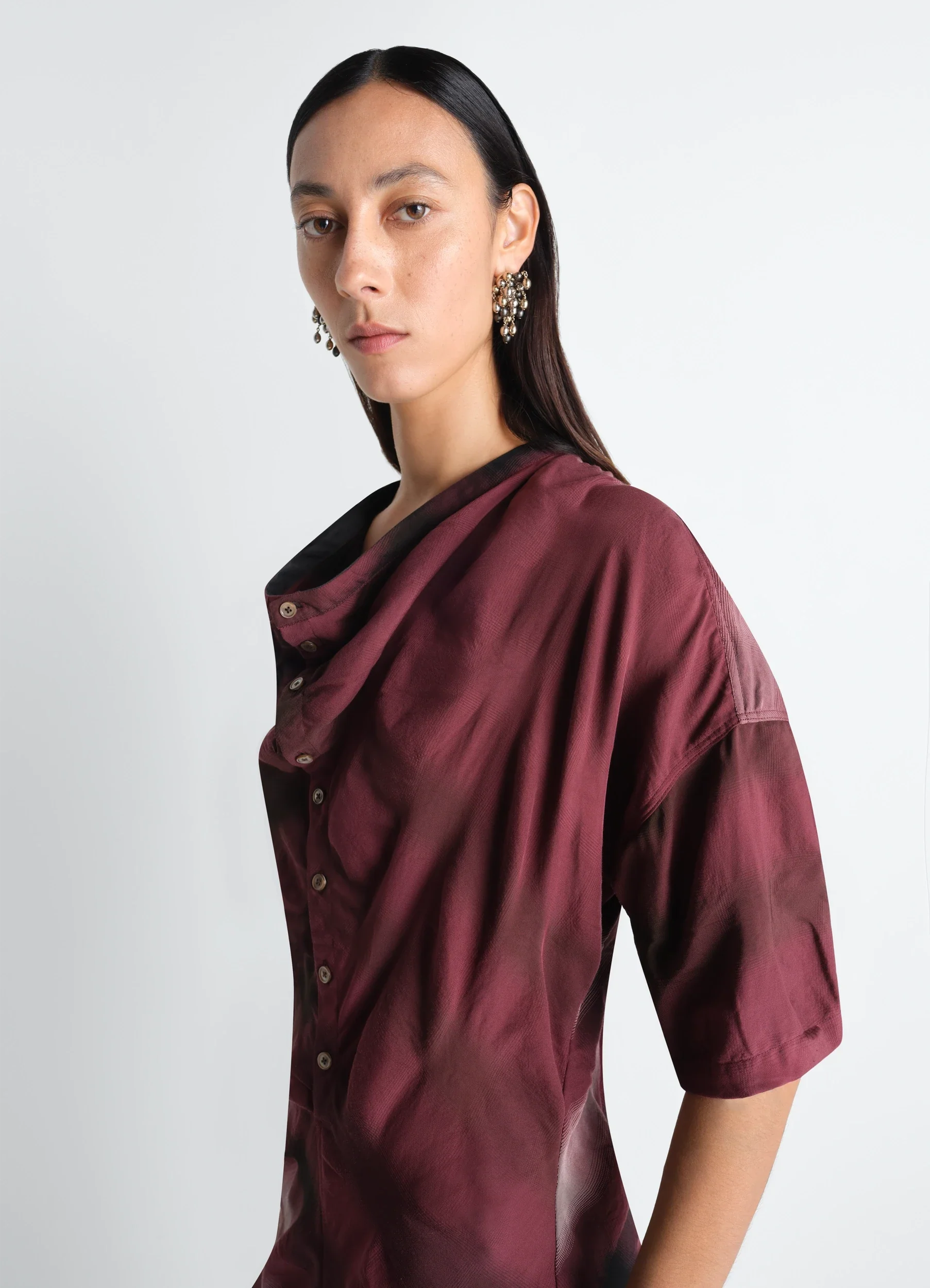 SOFT COLLAR DRESS IN VISCOSE COTTON - Image 4