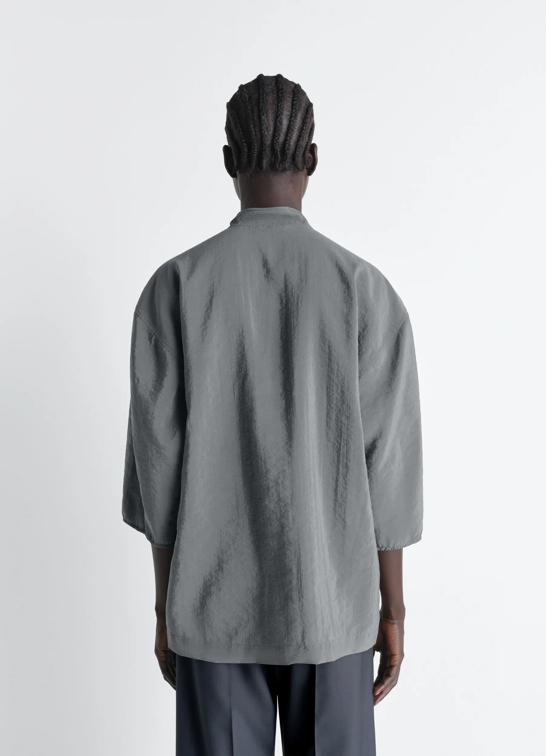 SOFT COLLAR TOP IN DRY SILK - Image 5