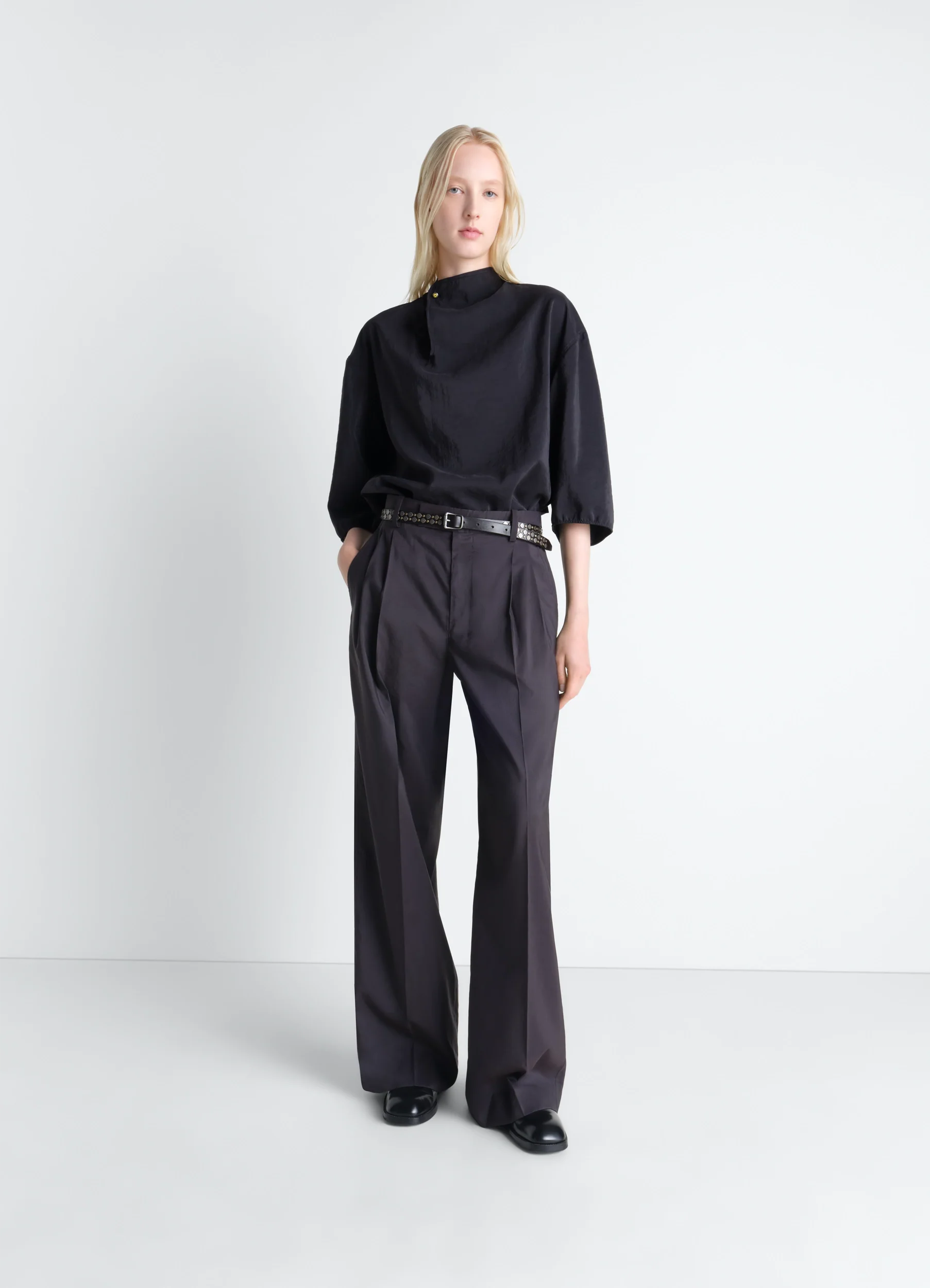 SOFT COLLAR TOP IN DRY SILK - Image 2