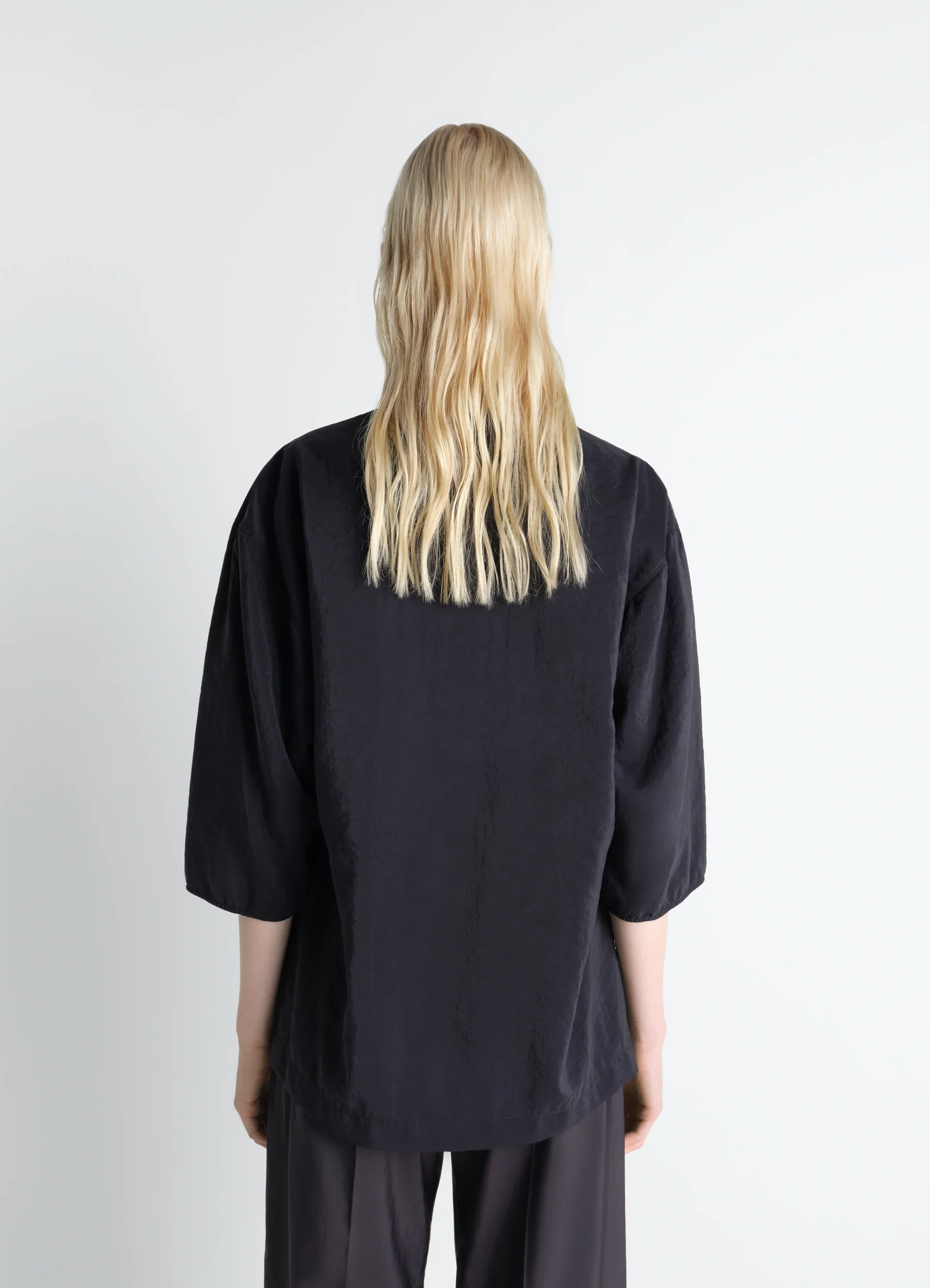 SOFT COLLAR TOP IN DRY SILK - Image 5