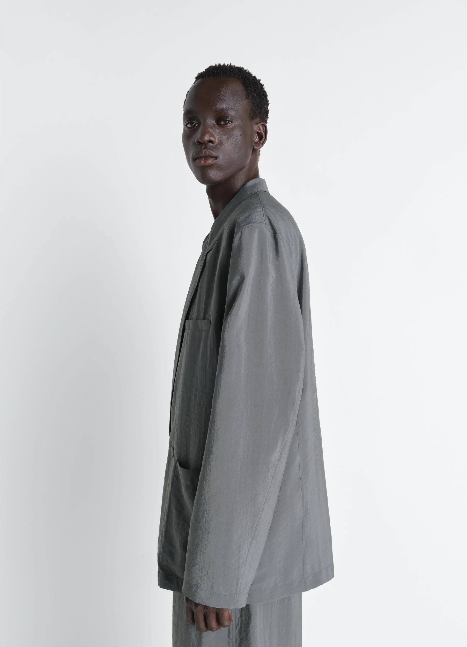 SOFT DOUBLE BREASTED JACKET IN DRY SILK - Image 5