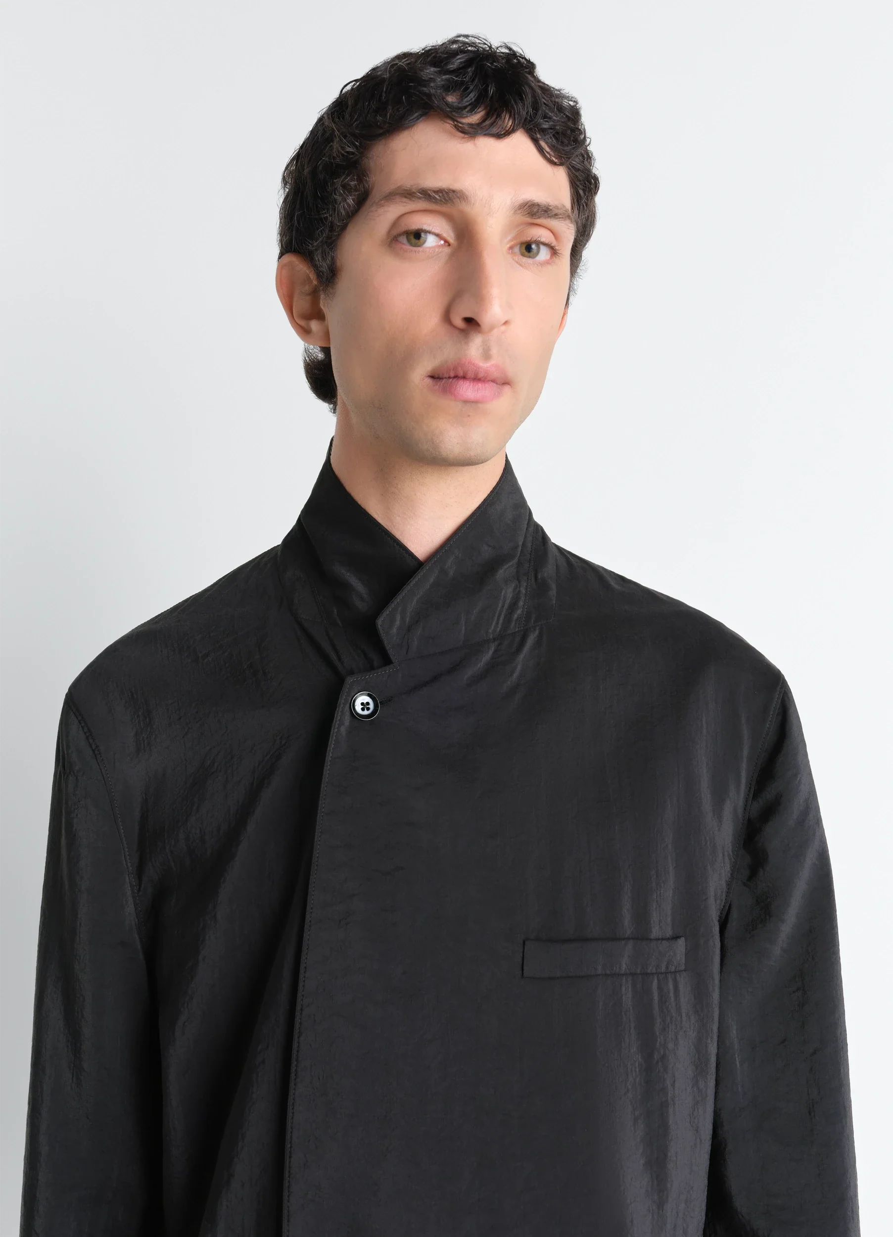 SOFT DOUBLE BREASTED JACKET IN DRY SILK - Image 4