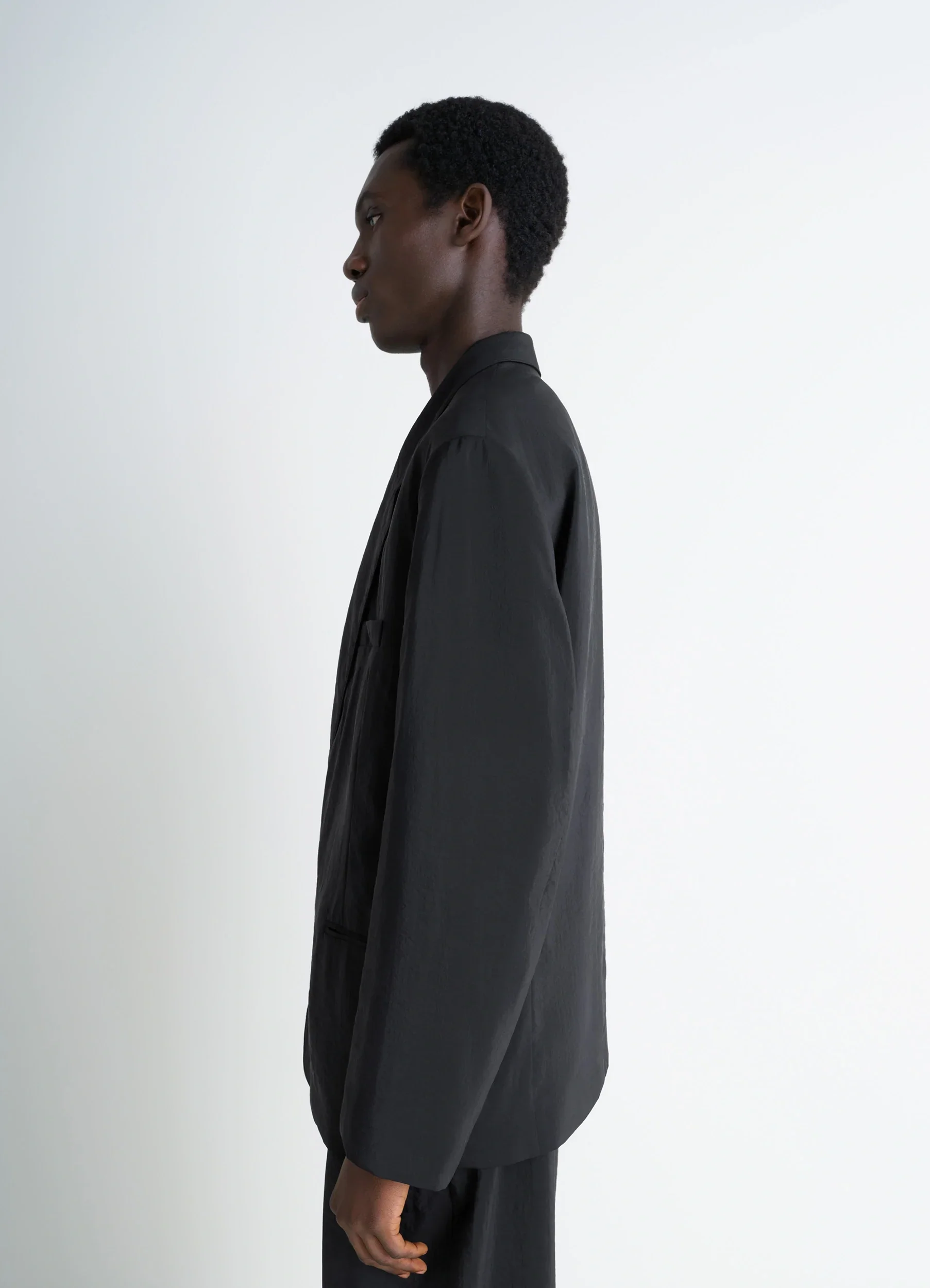 SOFT DOUBLE BREASTED JACKET IN DRY SILK - Image 4