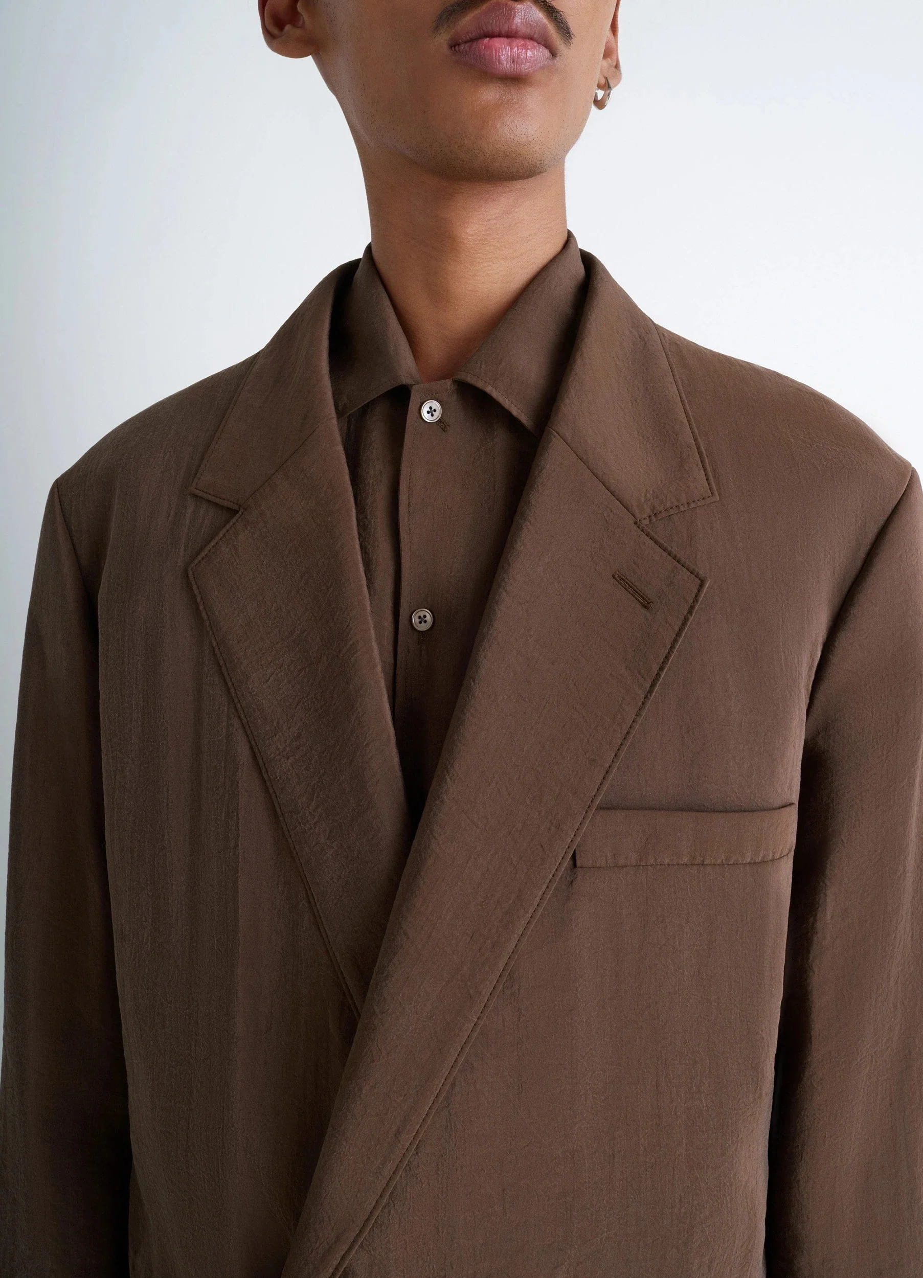SOFT DOUBLE BREASTED JACKET IN DRY SILK - Image 2