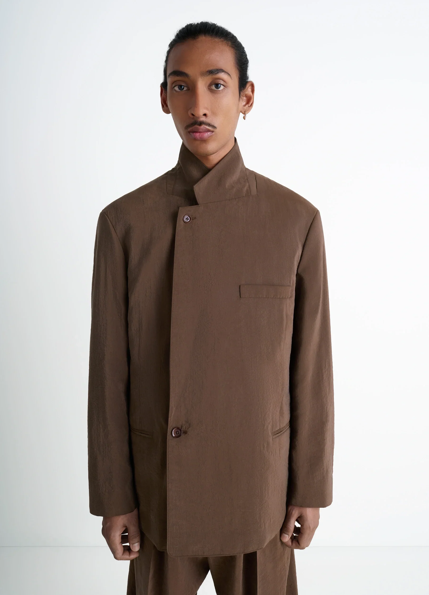 SOFT DOUBLE BREASTED JACKET IN DRY SILK - Image 3
