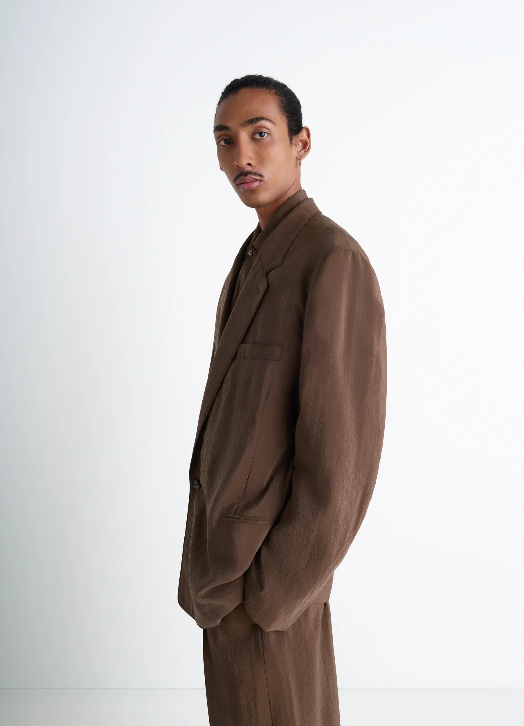 SOFT DOUBLE BREASTED JACKET IN DRY SILK - Image 5