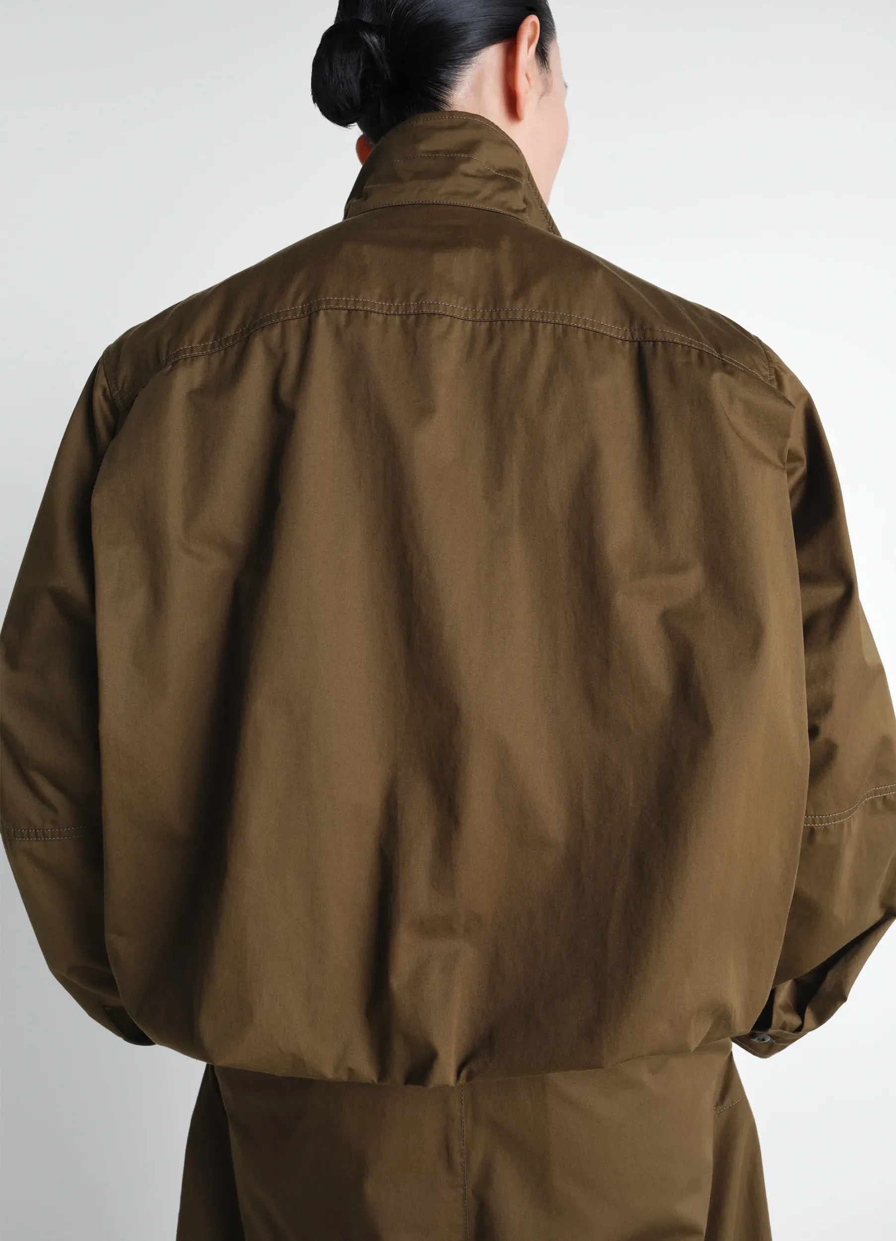 SOFT PLEATED BLOUSON IN COTTON SATIN - Image 5