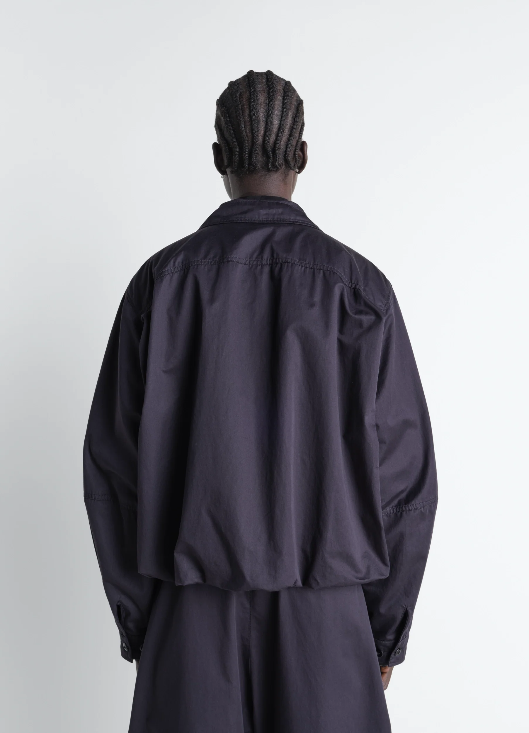 SOFT PLEATED BLOUSON IN COTTON SATIN - Image 4