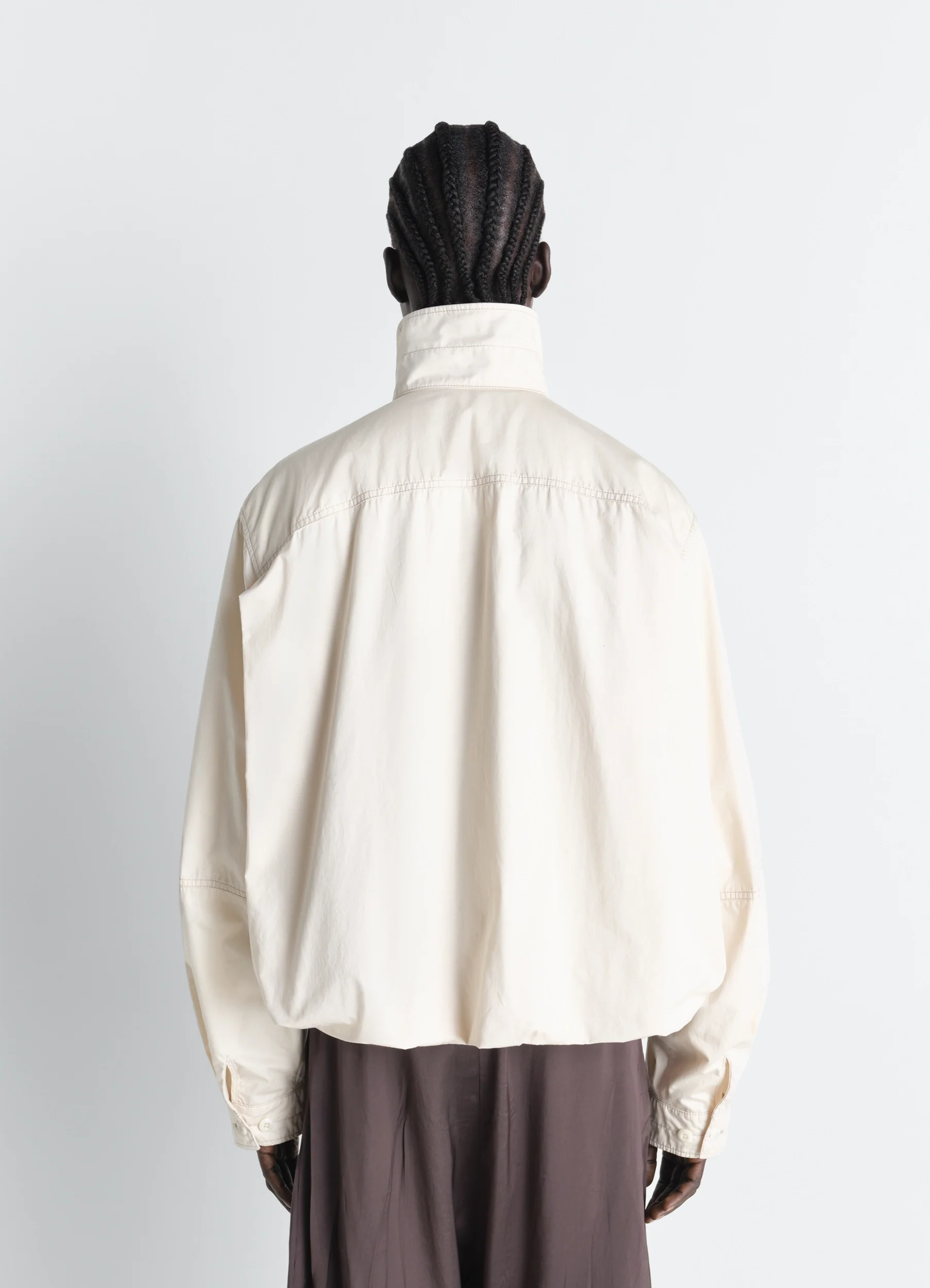 SOFT PLEATED BLOUSON IN COTTON SATIN - Image 4