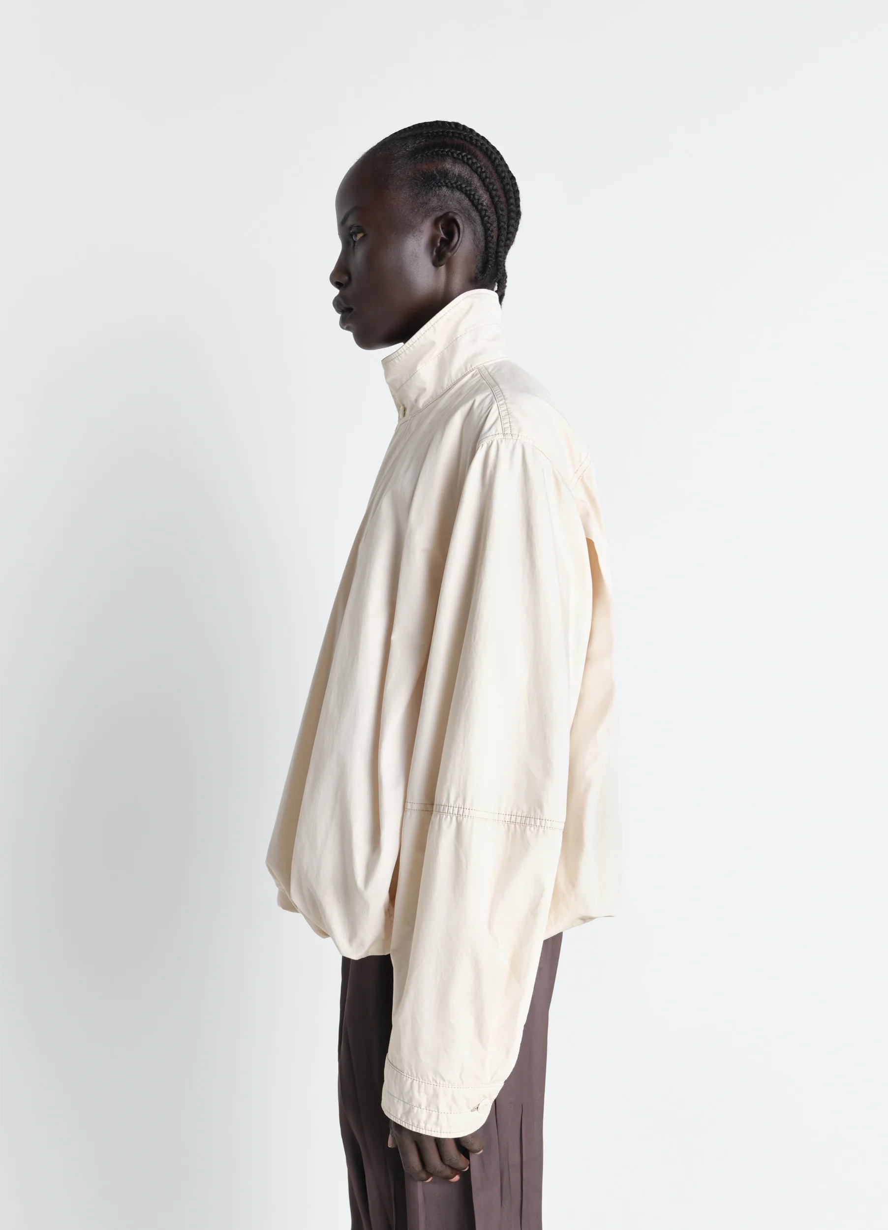 SOFT PLEATED BLOUSON IN COTTON SATIN - Image 5