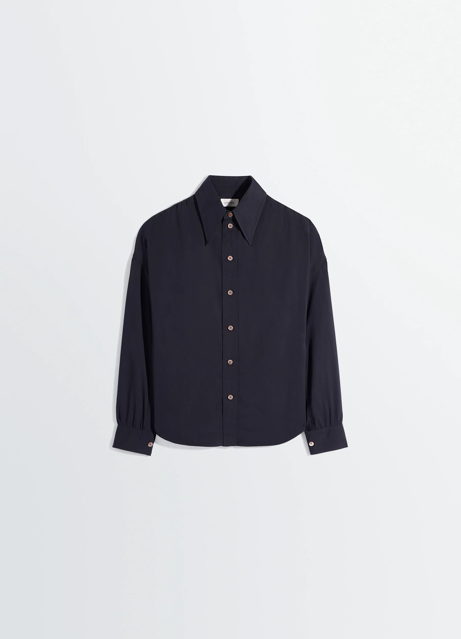 SOFT POINTED COLLAR SHIRT IN WASHED COTTON MUSLIN - Image 5
