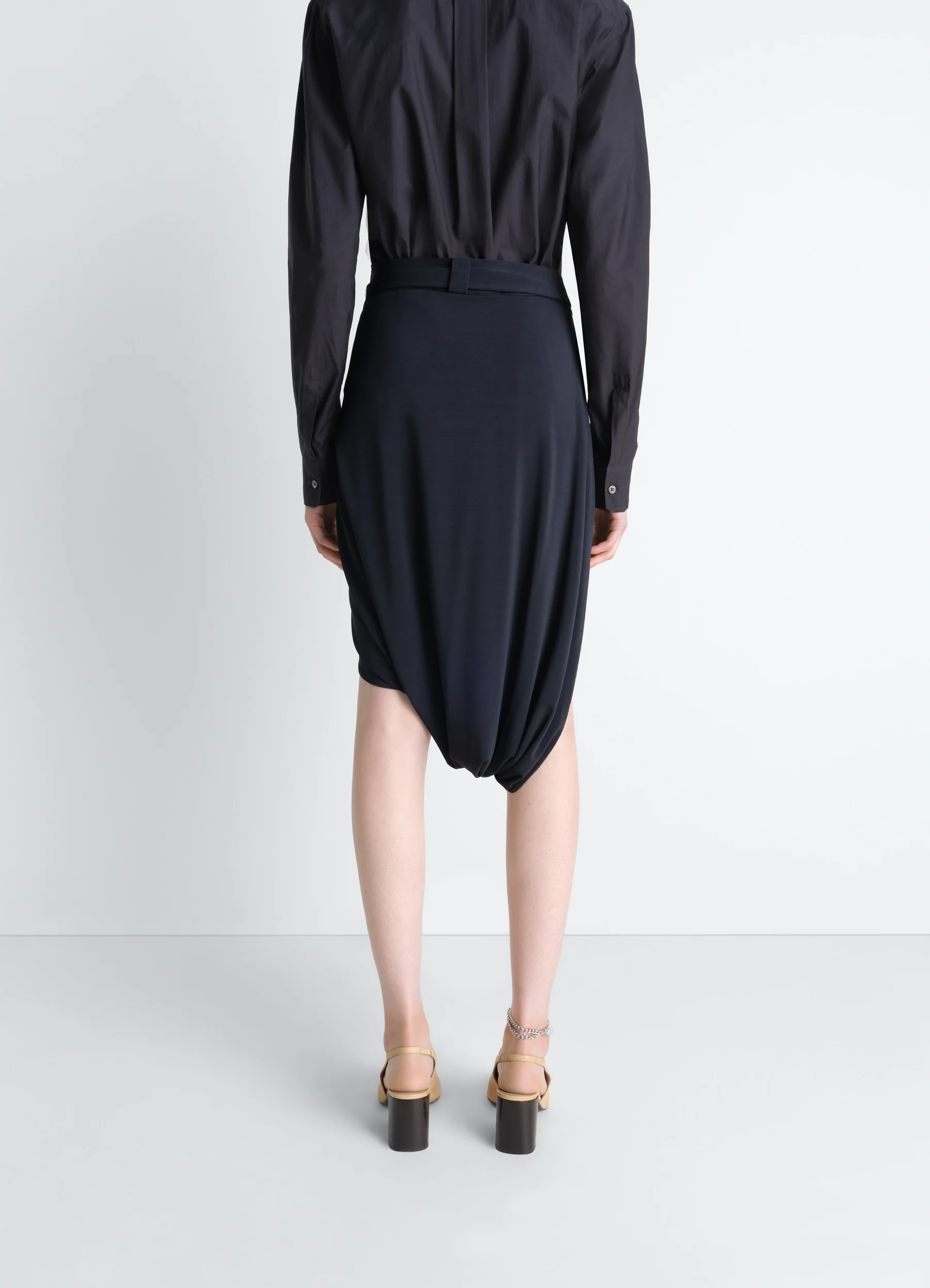 SOFT WRAP SKIRT IN VISCOSE CREPE JERSEY - Image 5