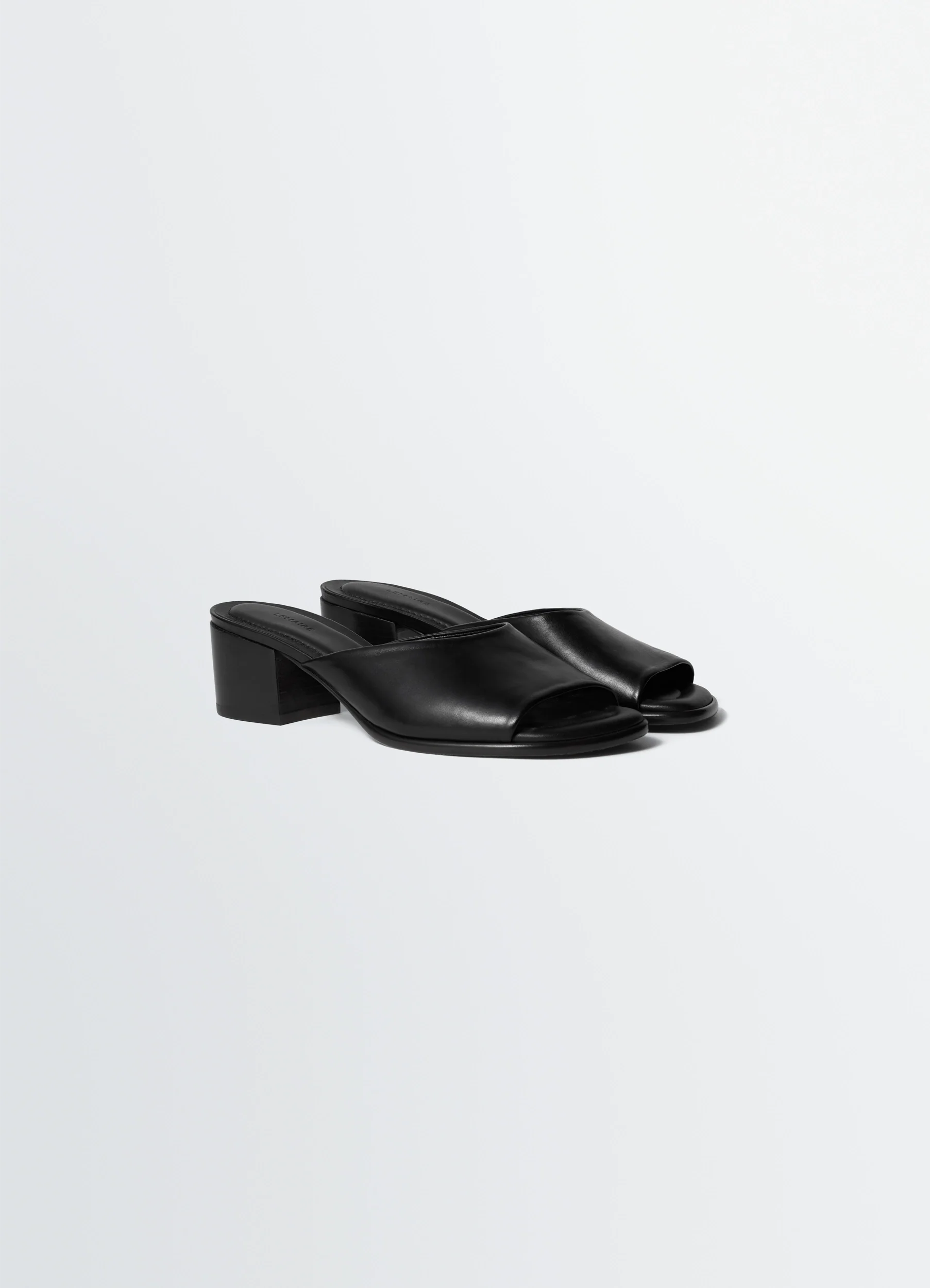 SQUARE-HEELED MULES 55 MM IN LEATHER - Image 2