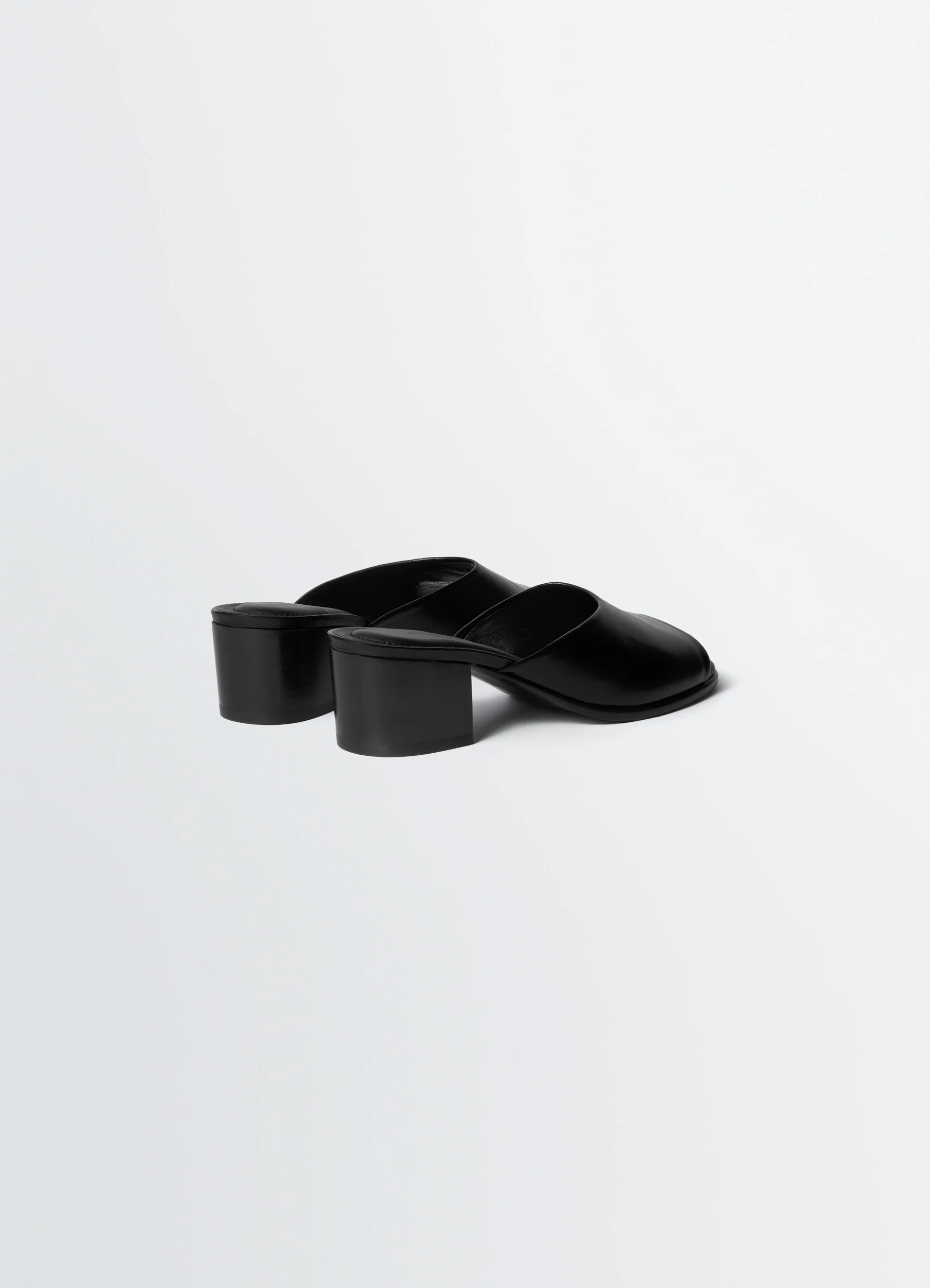 SQUARE-HEELED MULES 55 MM IN LEATHER - Image 3
