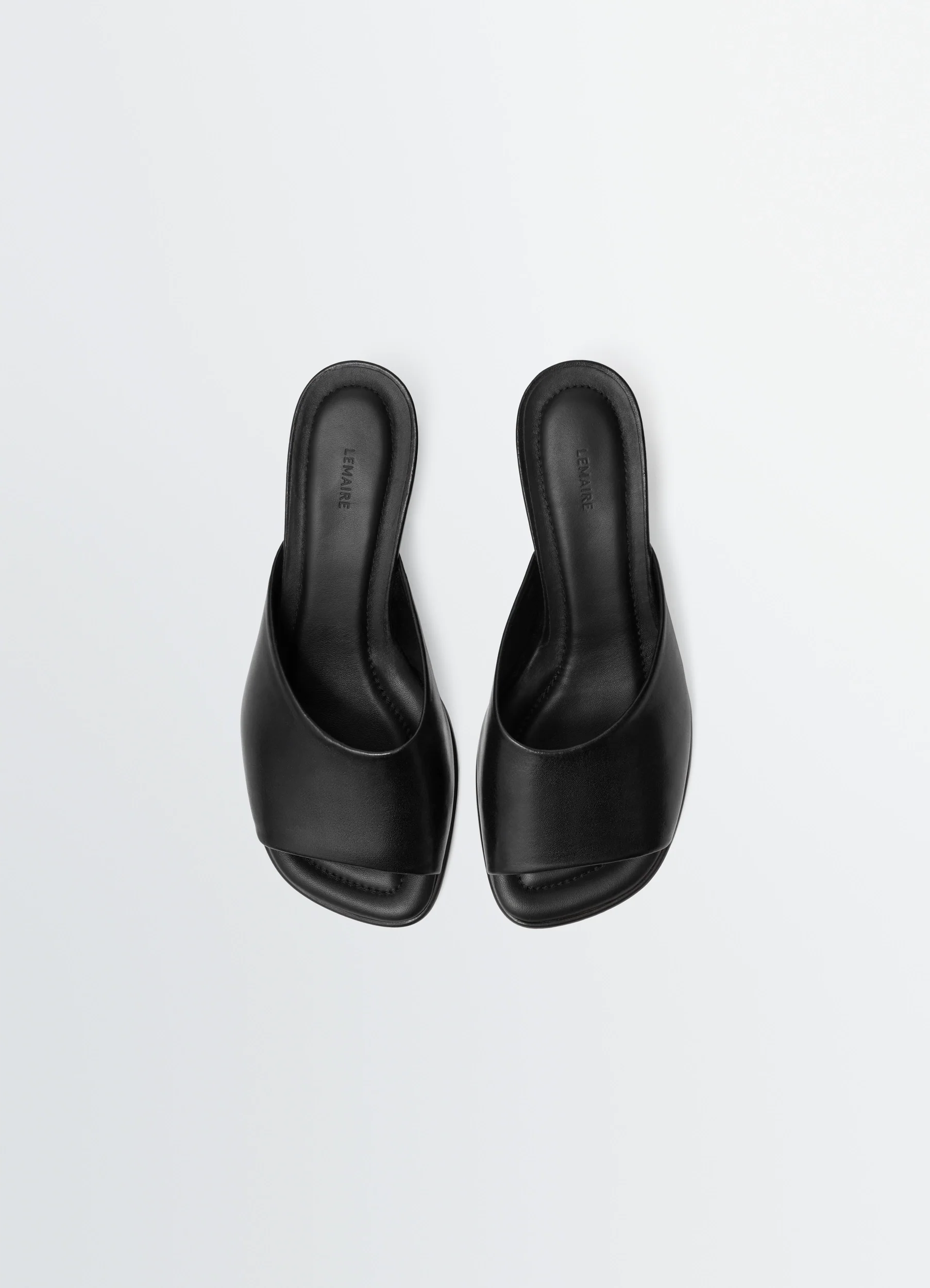 SQUARE-HEELED MULES 55 MM IN LEATHER - Image 4
