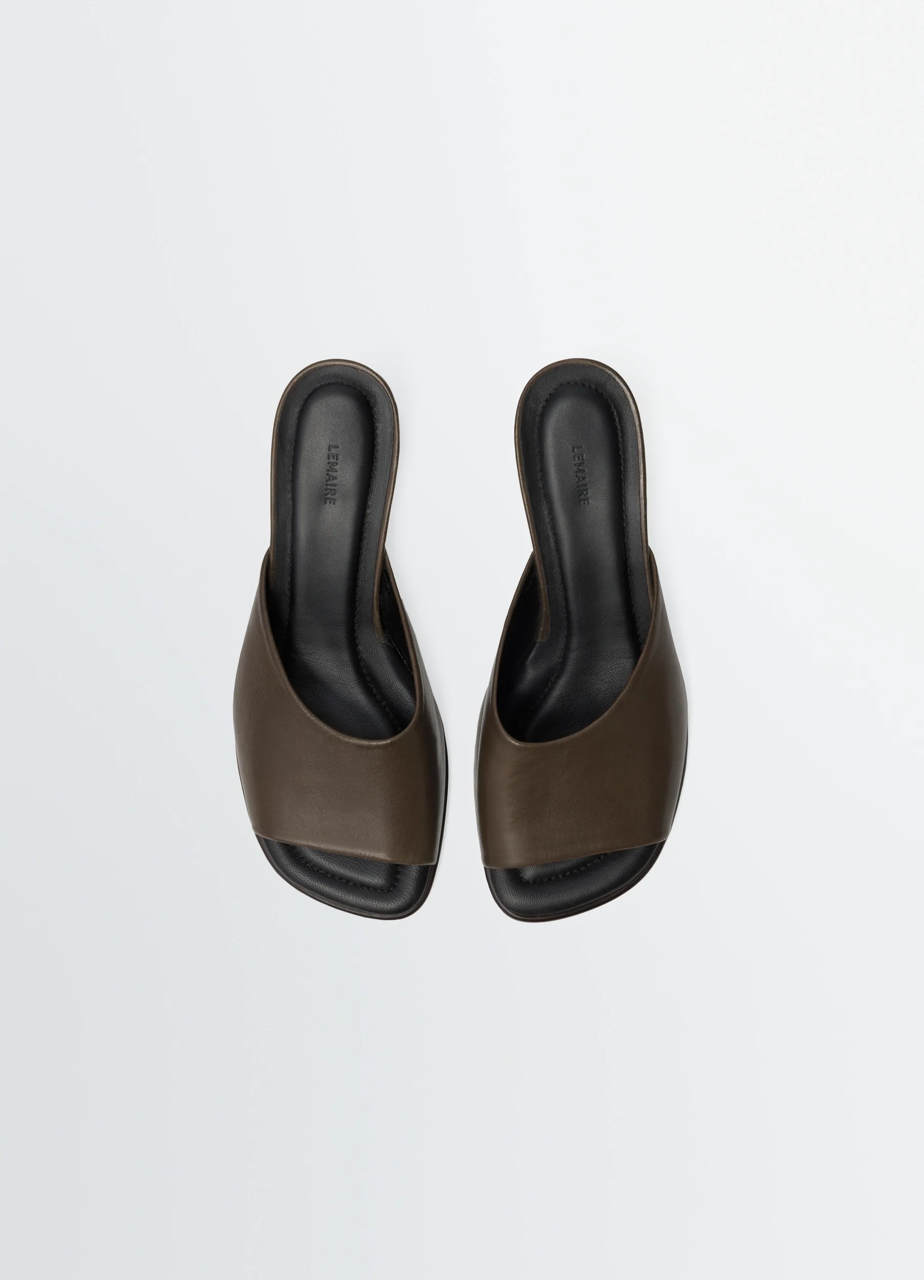SQUARE-HEELED MULES 55 MM IN LEATHER - Image 4