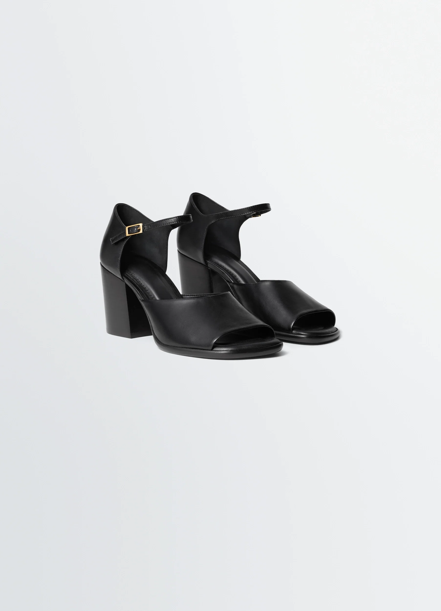 SQUARE-HEELED SANDALS 80 MM IN LEATHER - Image 2