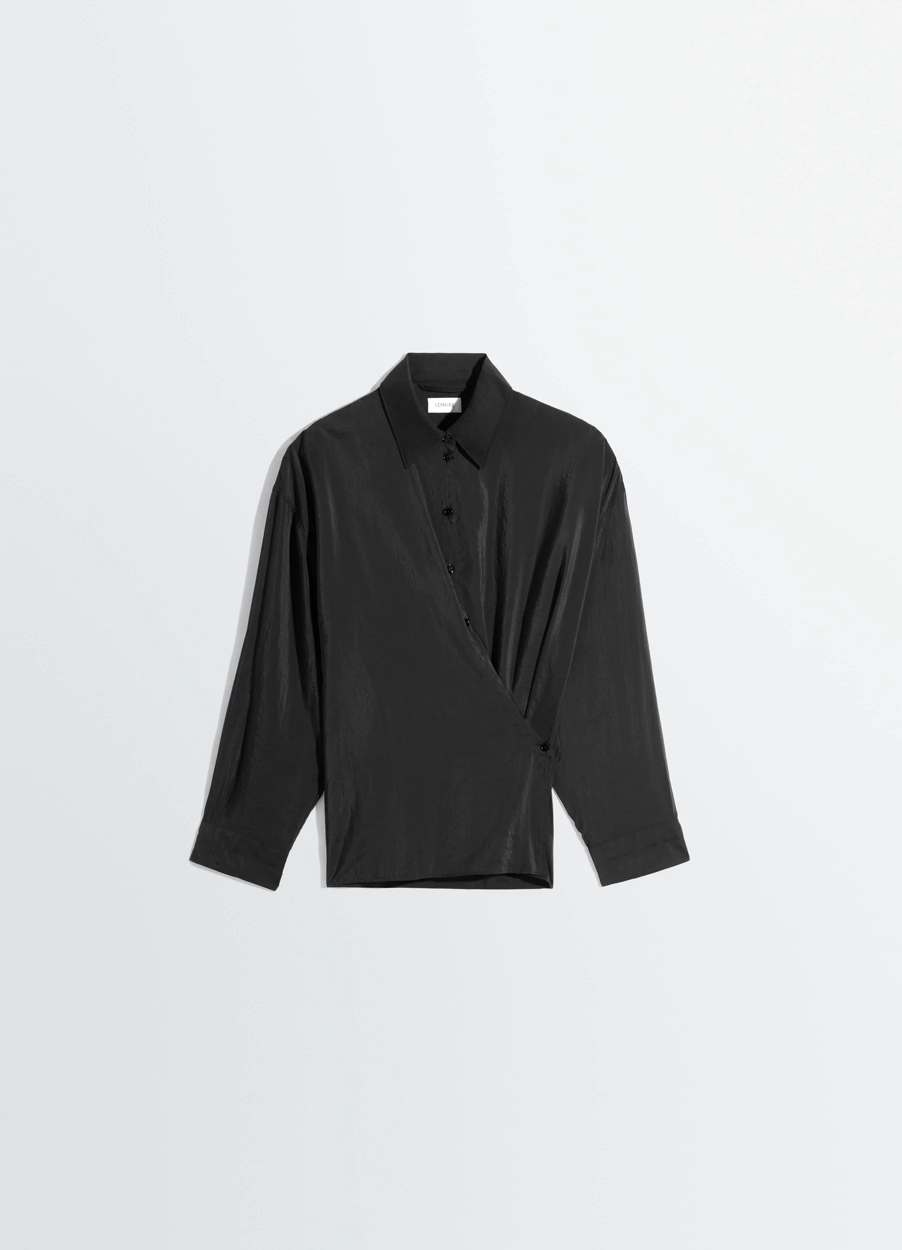 STRAIGHT COLLAR TWISTED SHIRT IN DRY SILK - Image 6