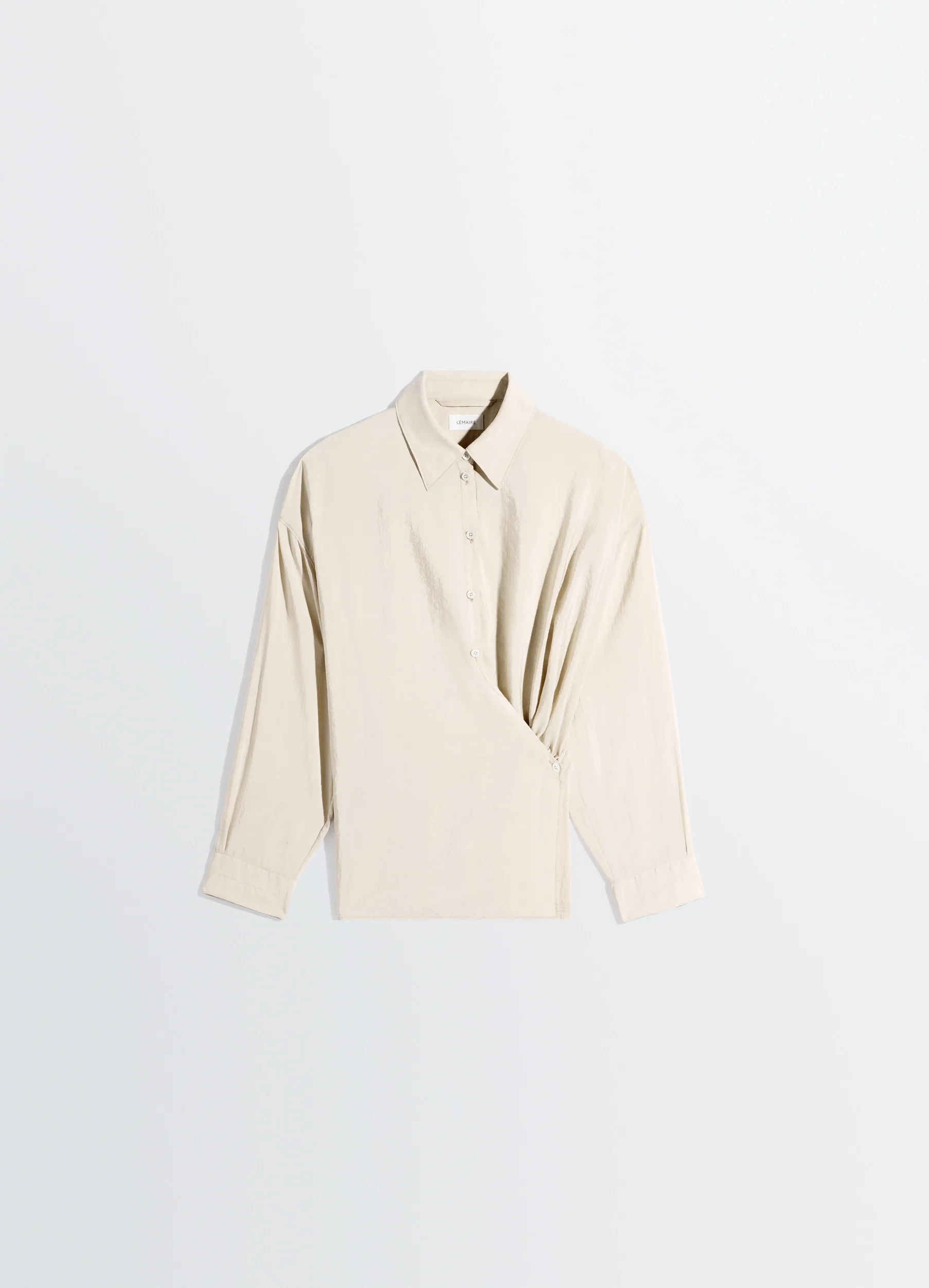 STRAIGHT COLLAR TWISTED SHIRT IN DRY SILK - Image 5