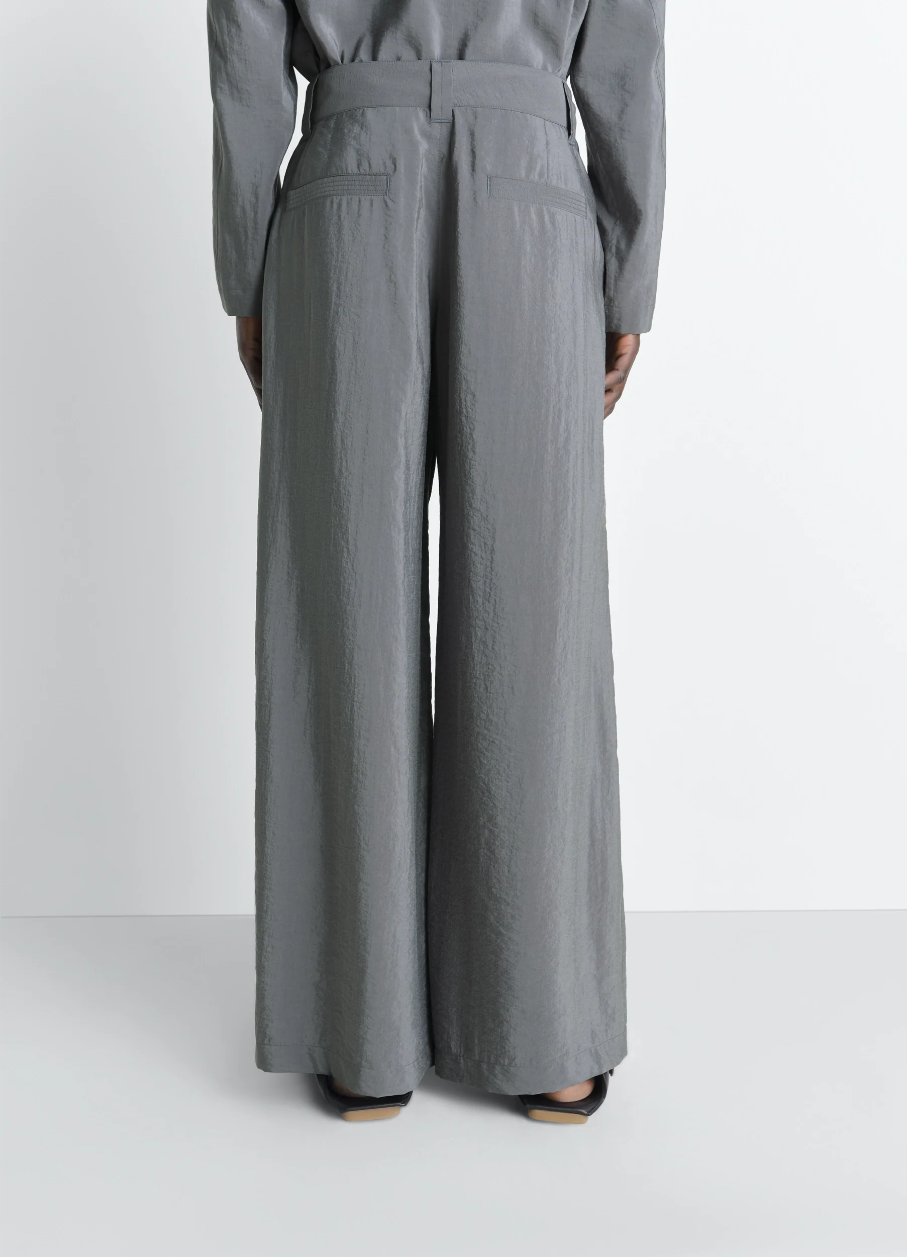 STRAIGHT TAILORED PANTS IN DRY SILK - Image 5